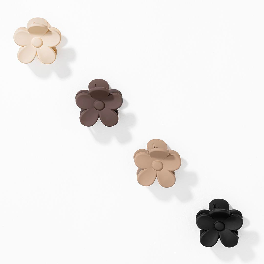 Multi Flower Hair Claw Clips with Free Pouch Set of 4