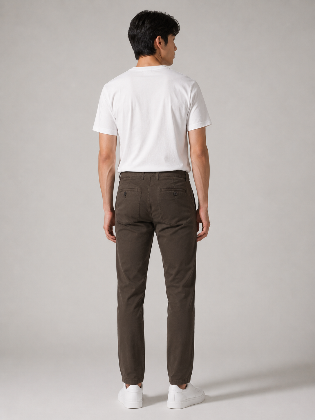 Men Brown Tailored Stretchable Chinos