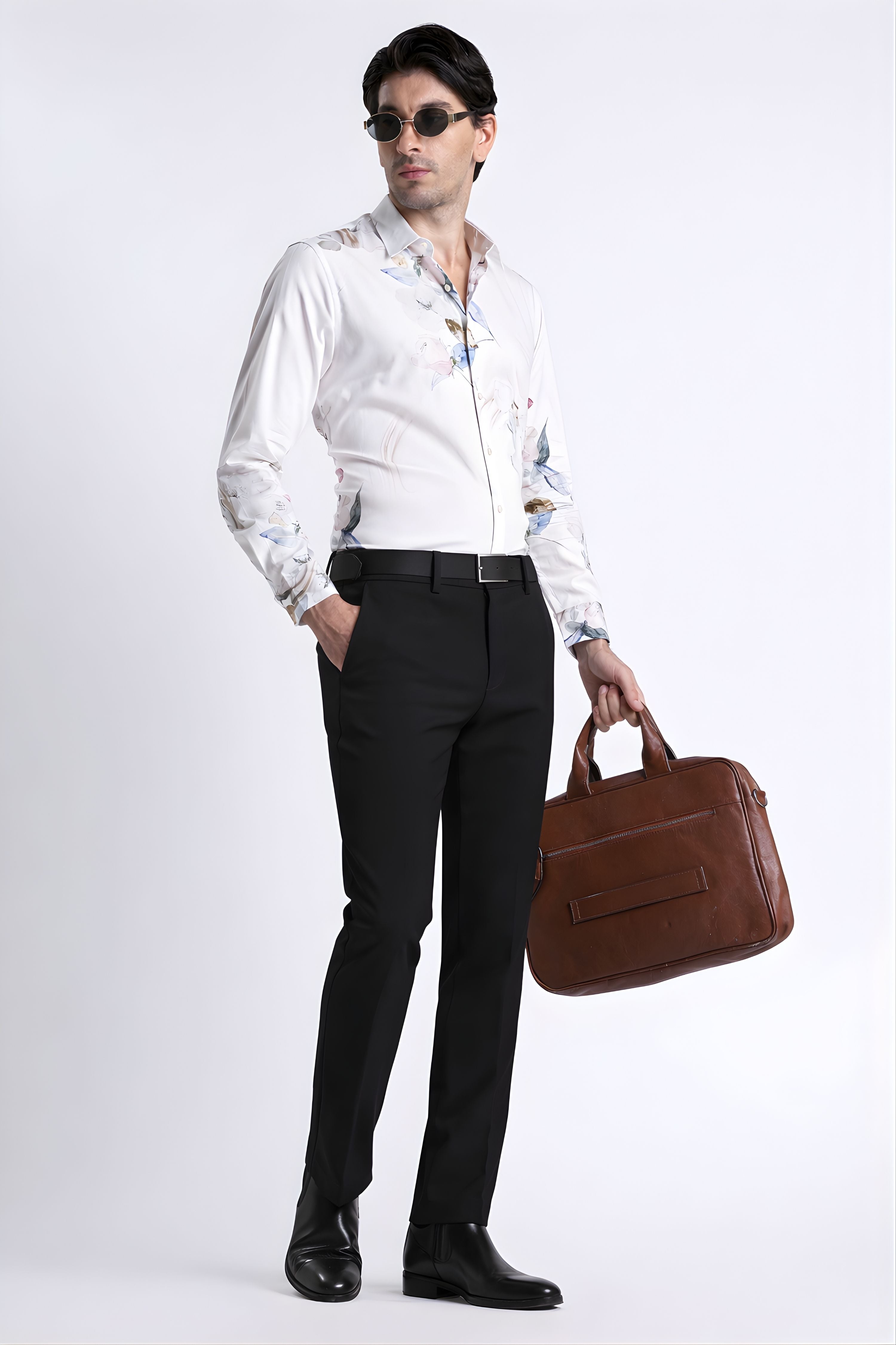 Men Refined Floral Digital Print Shirt