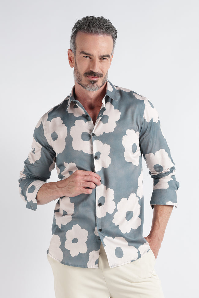 Men Multi Satin Digital Print Shirt