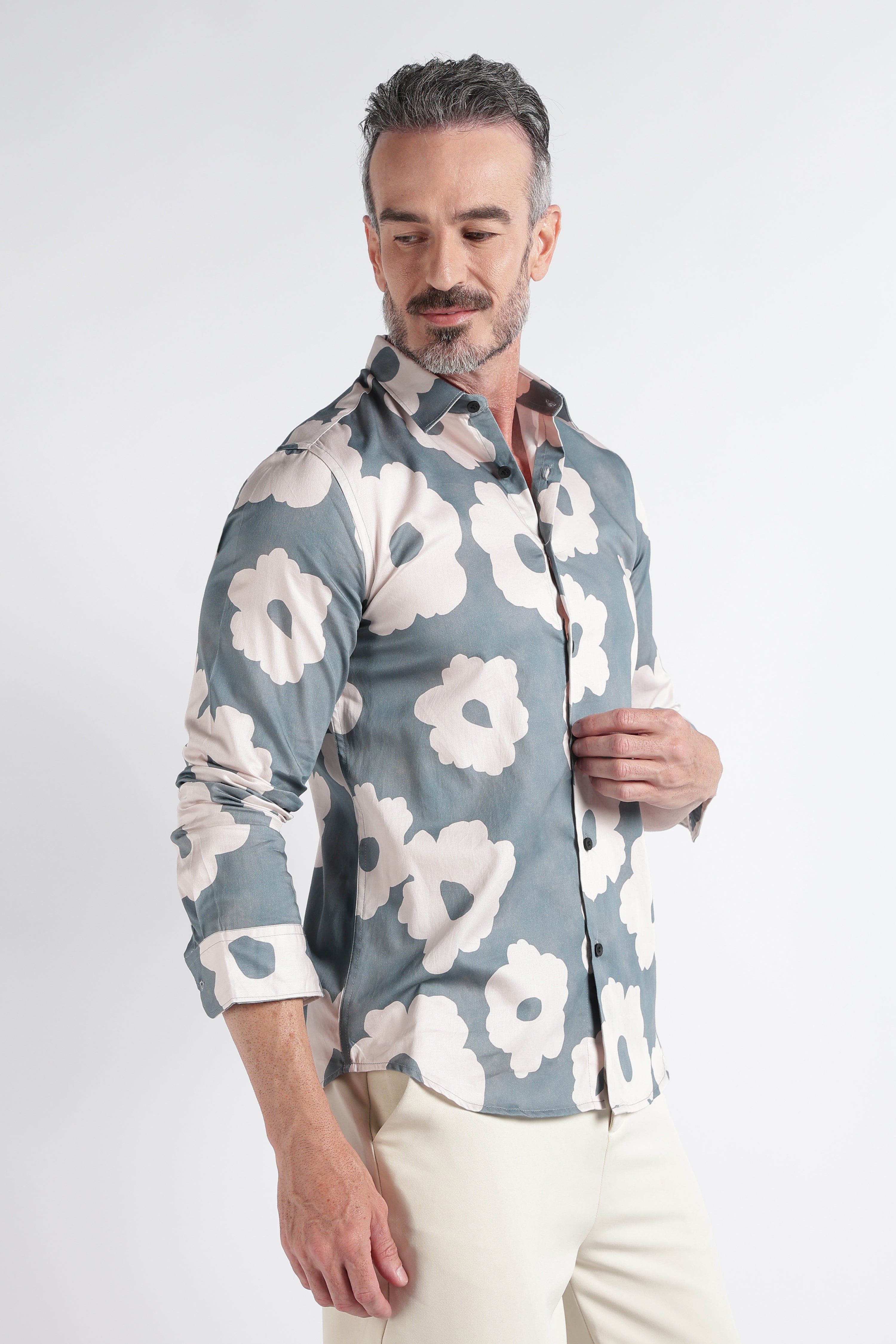 Men Multi Satin Digital Print Shirt