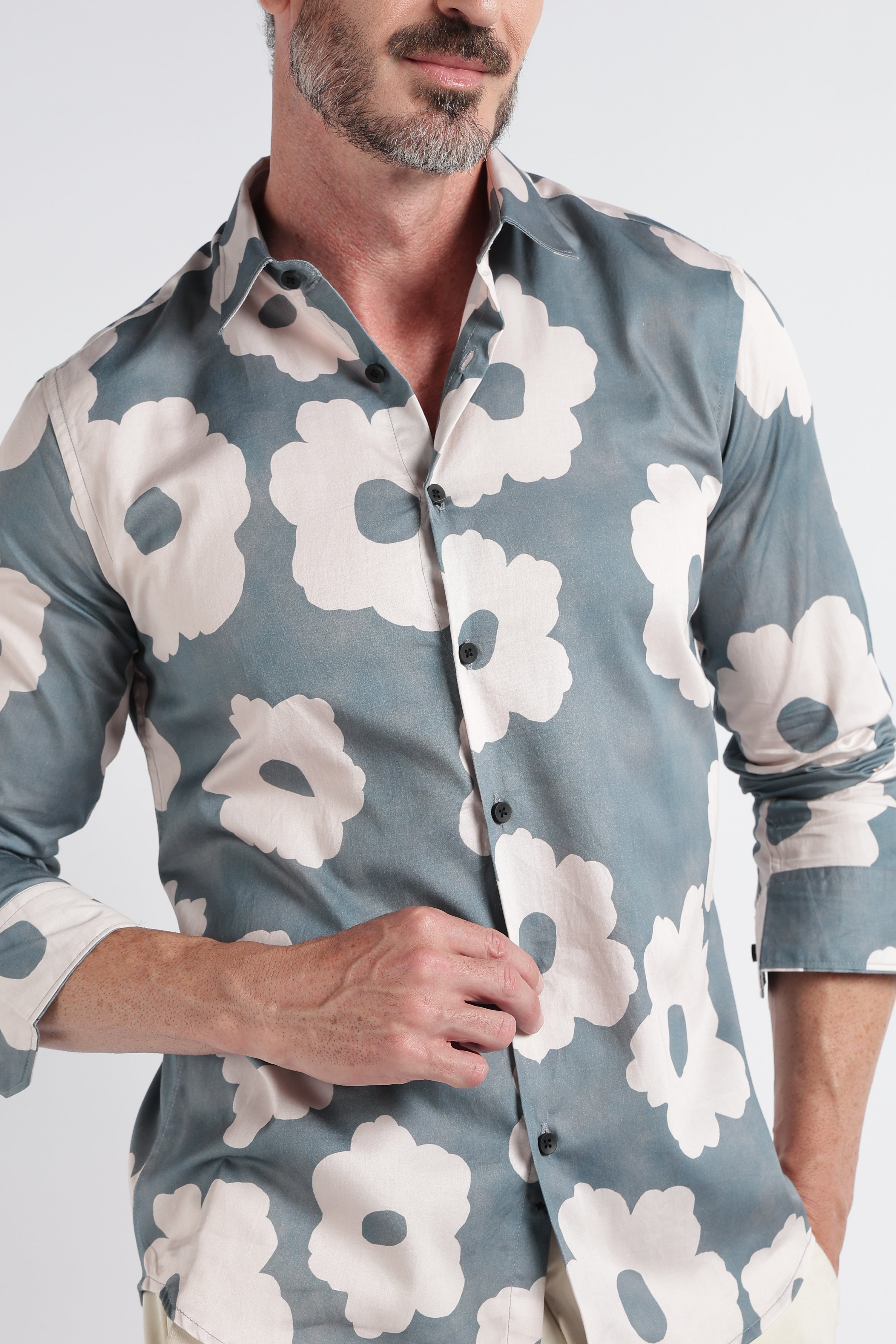 Men Multi Satin Digital Print Shirt