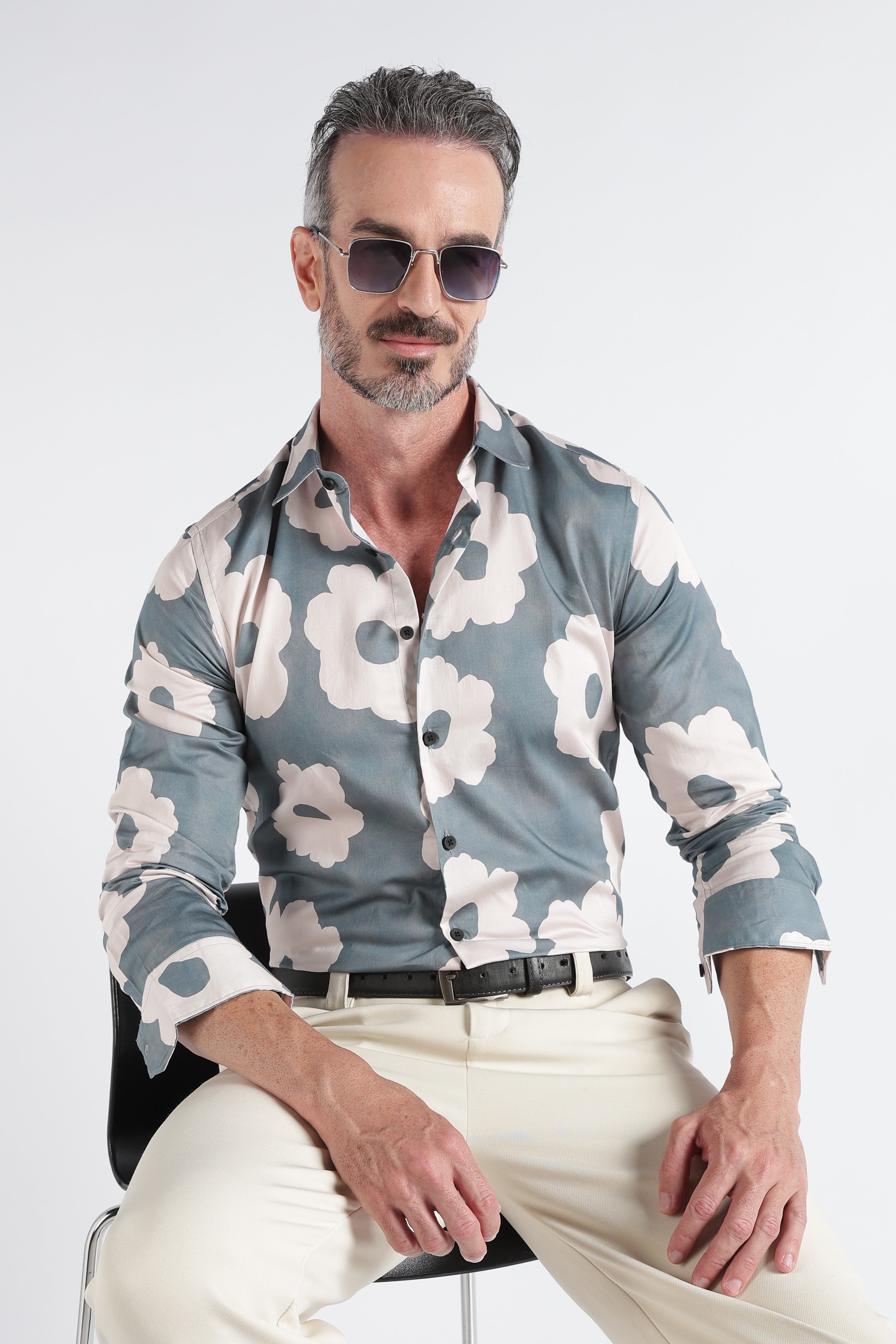 Men Multi Satin Digital Print Shirt