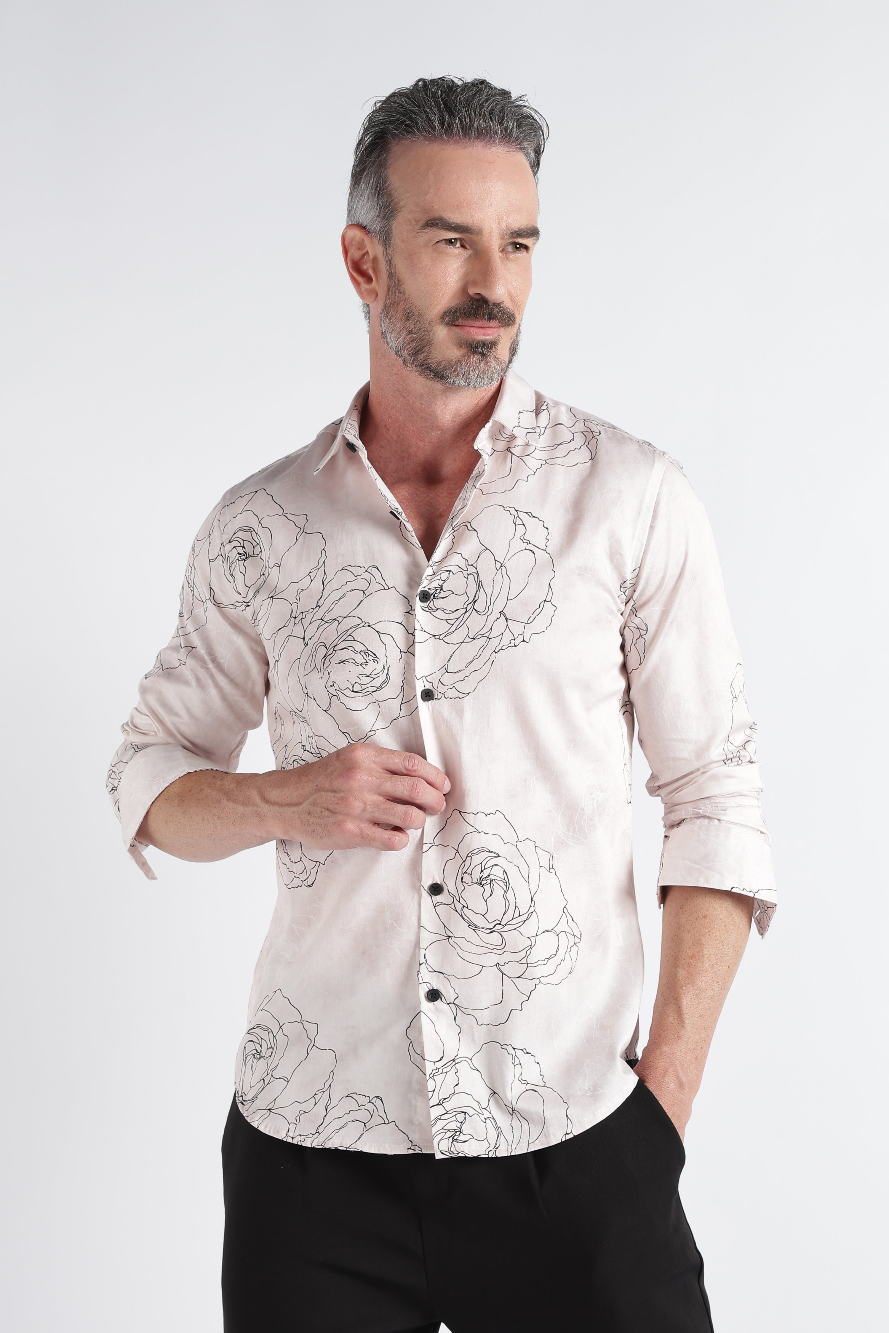 Men Multi Satin Digital Print Shirt