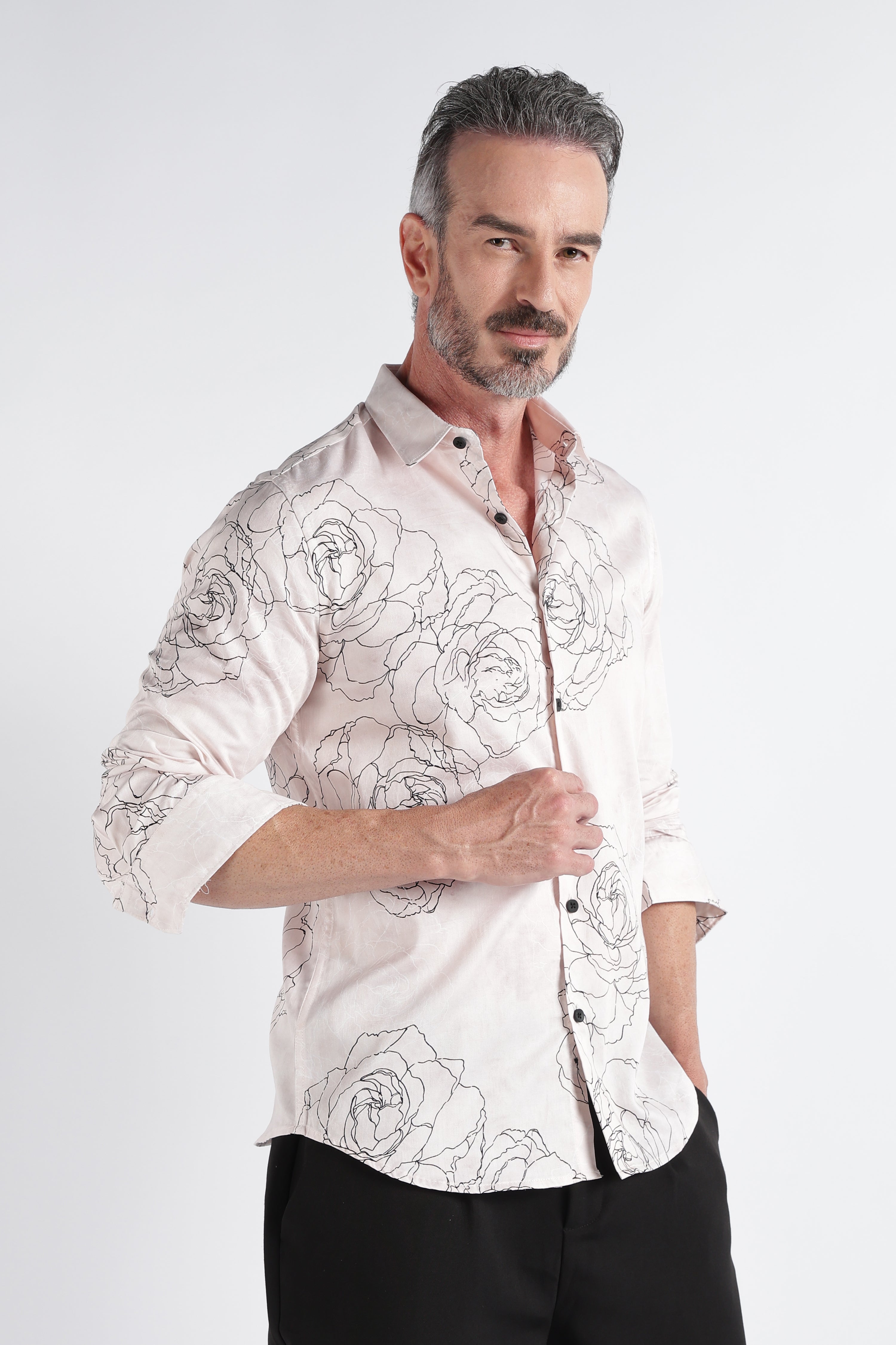 Men Multi Satin Digital Print Shirt