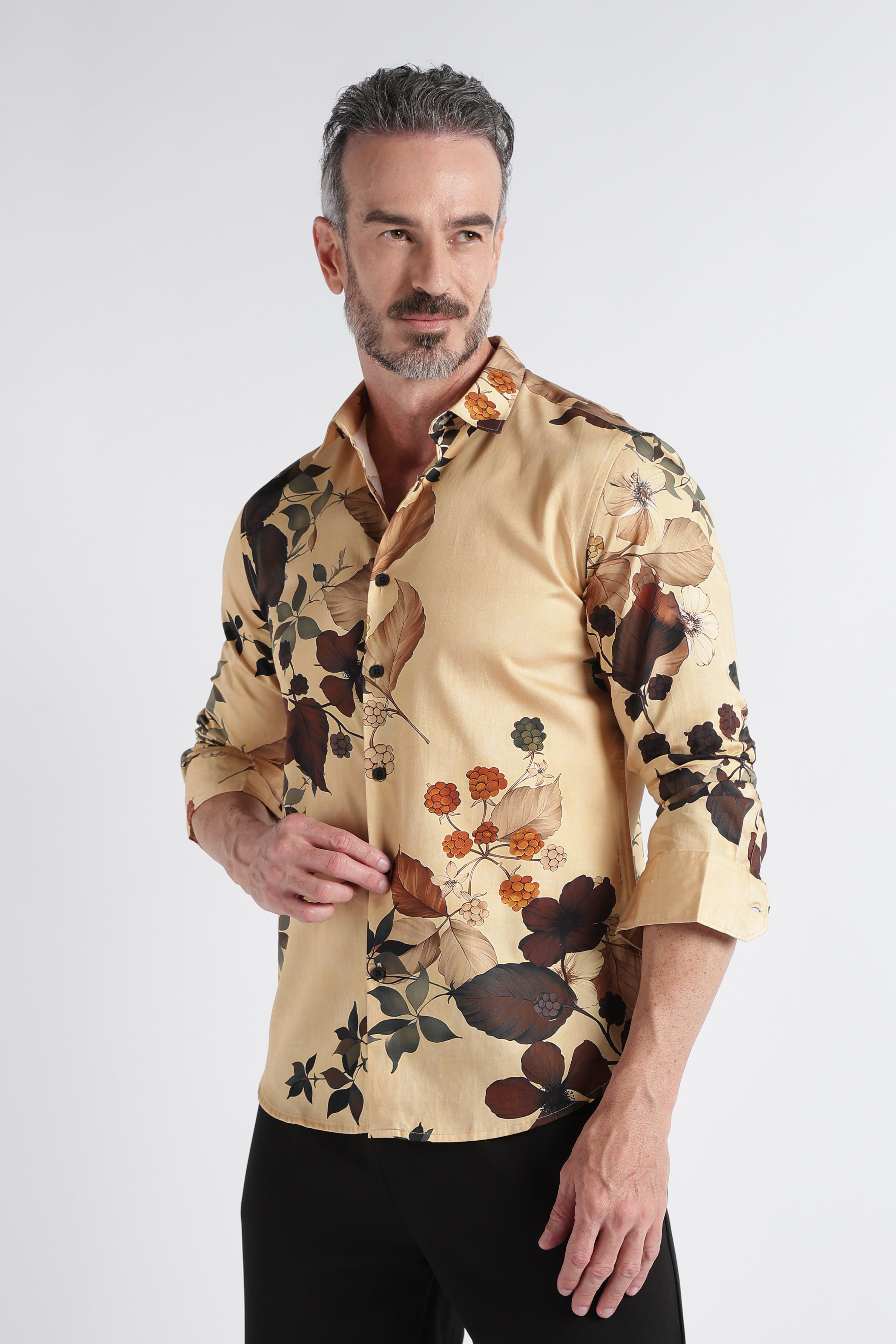 Men Multi Satin Digital Print Shirt