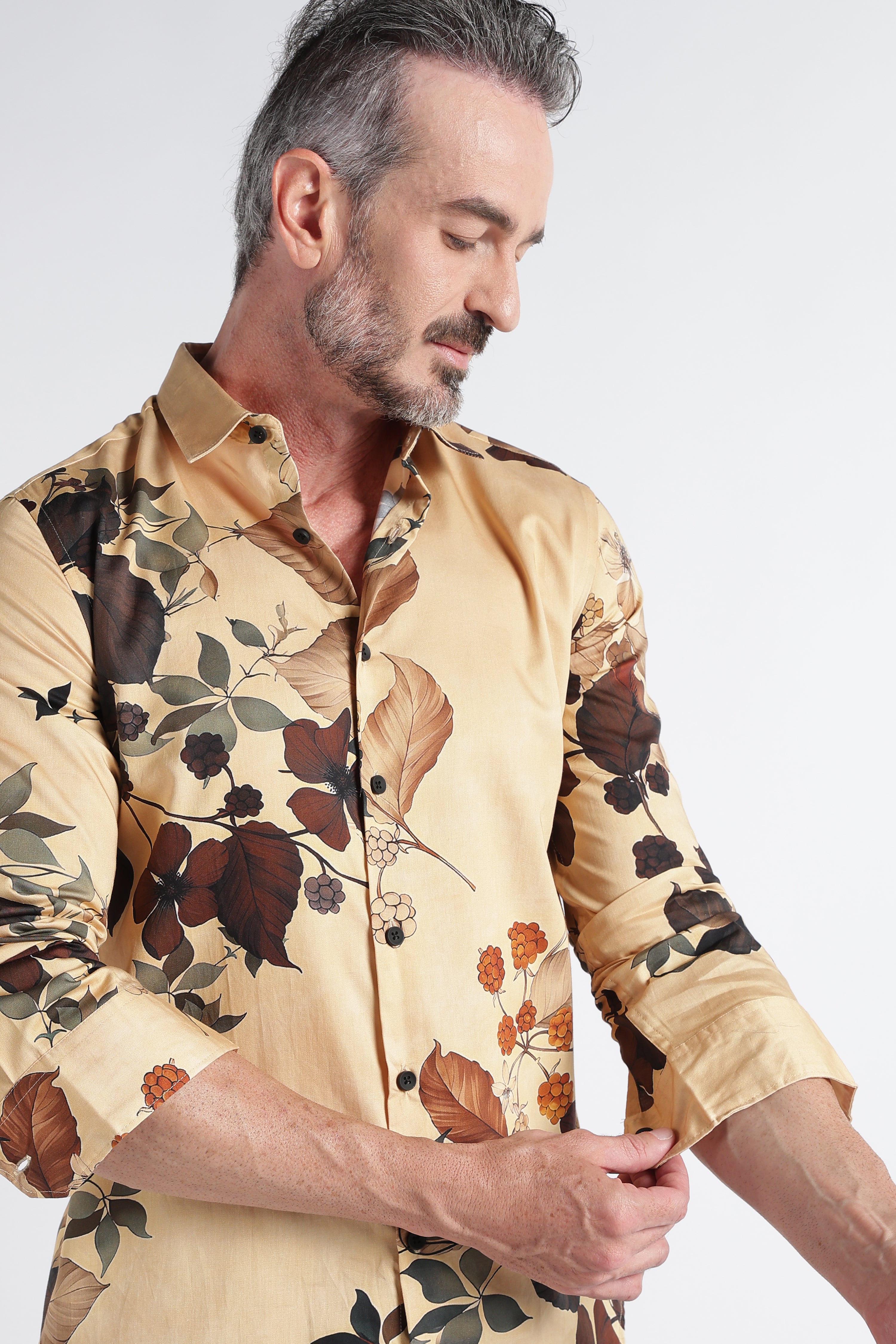 Men Multi Satin Digital Print Shirt