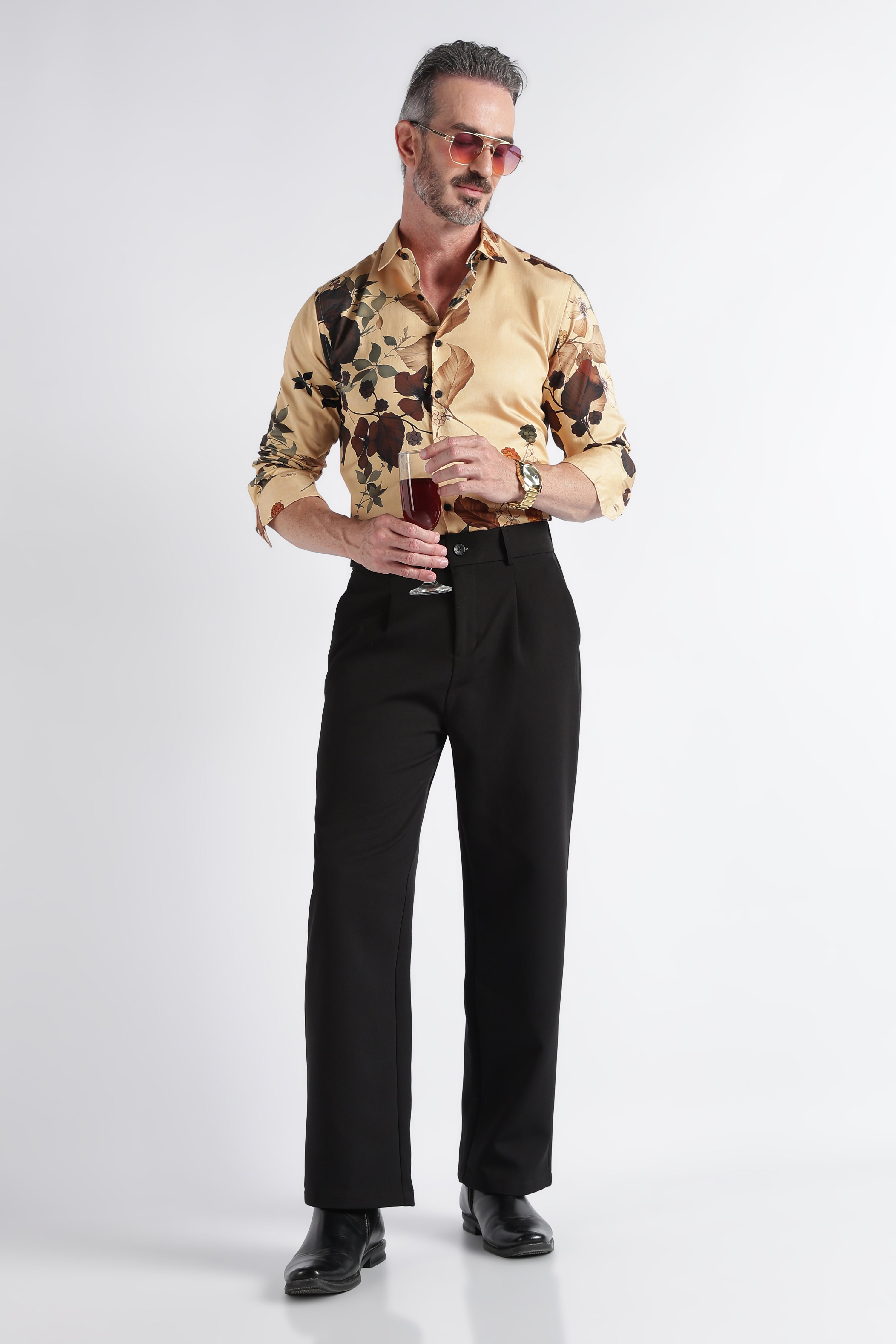 Men Multi Satin Digital Print Shirt