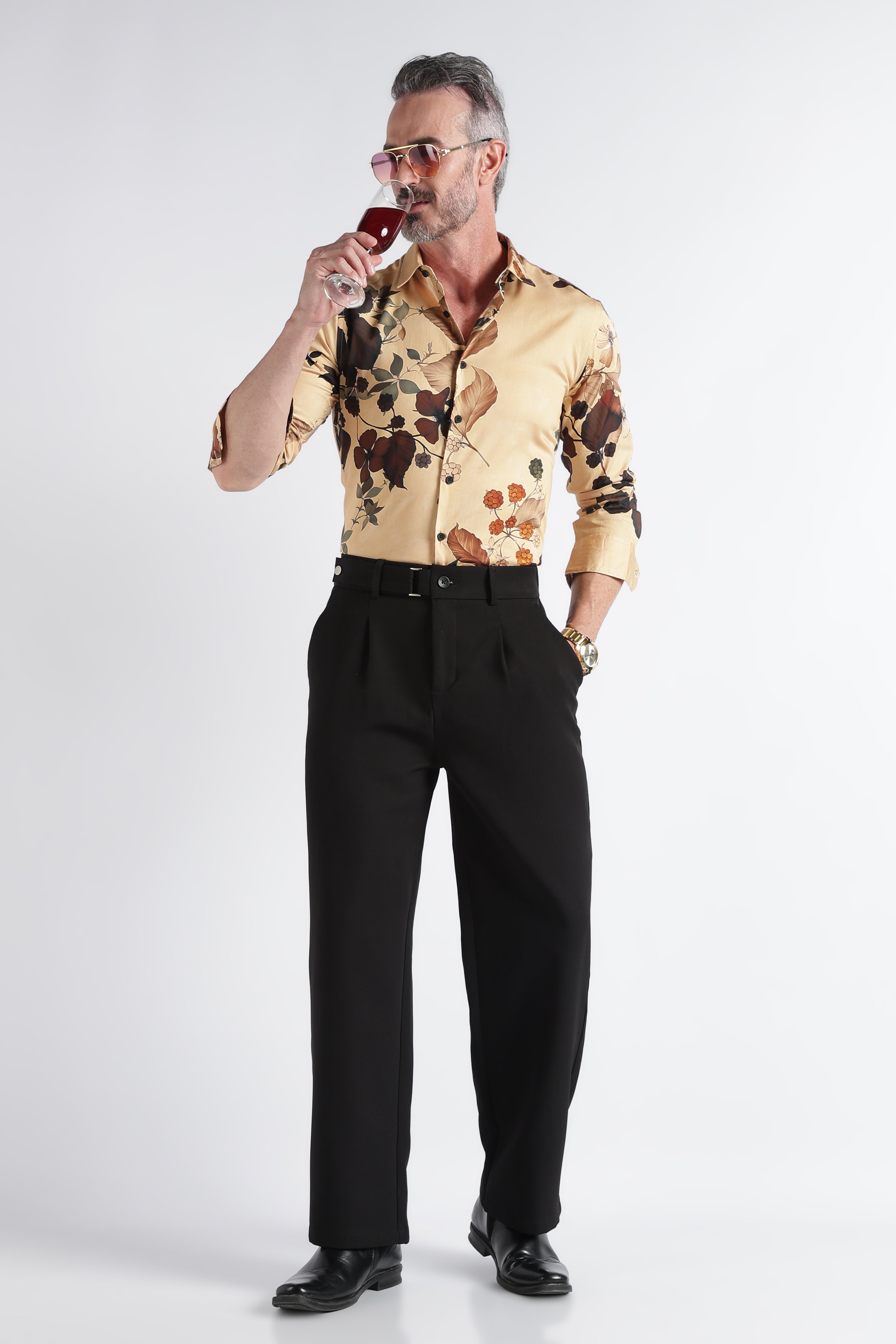 Men Multi Satin Digital Print Shirt