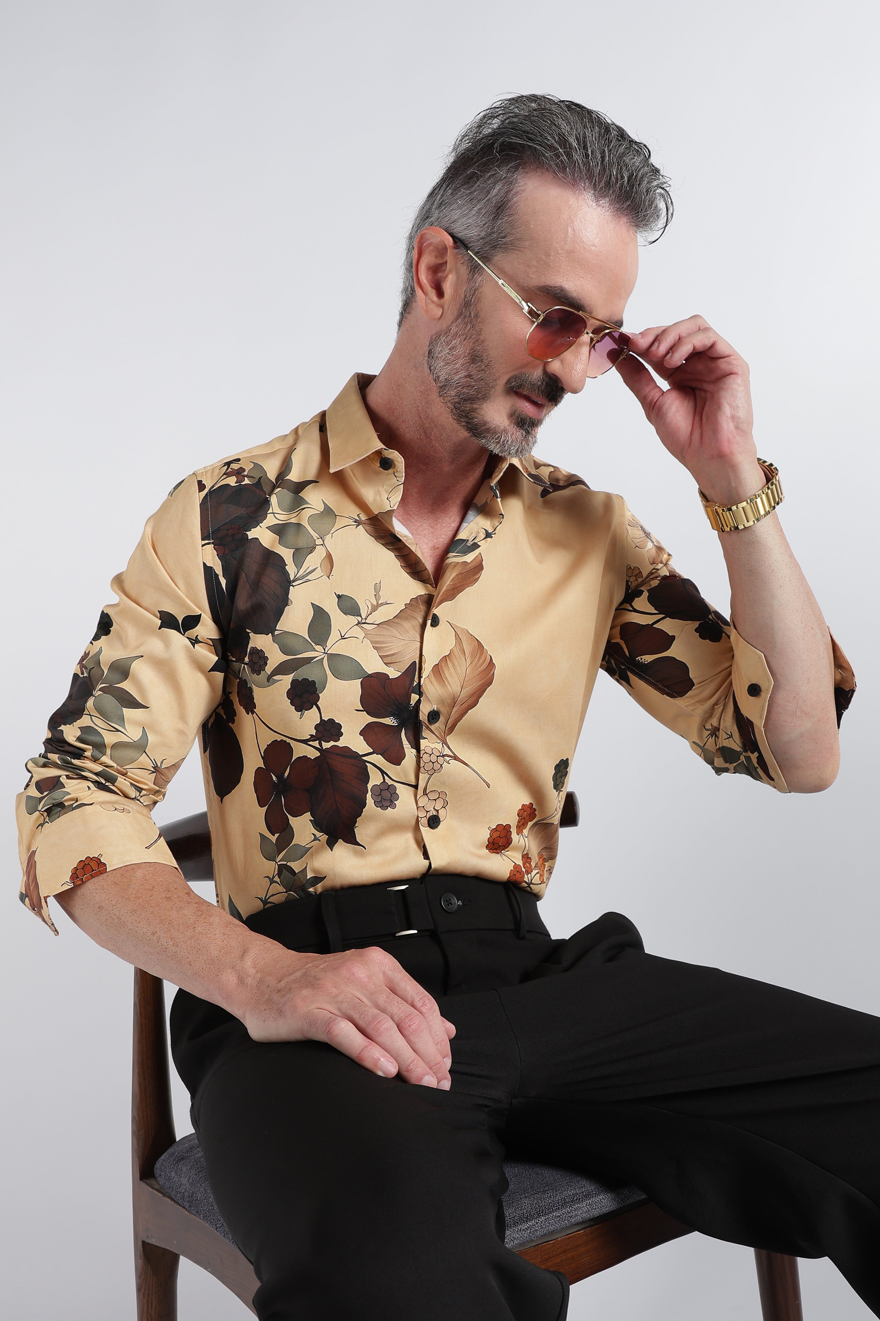Men Multi Satin Digital Print Shirt