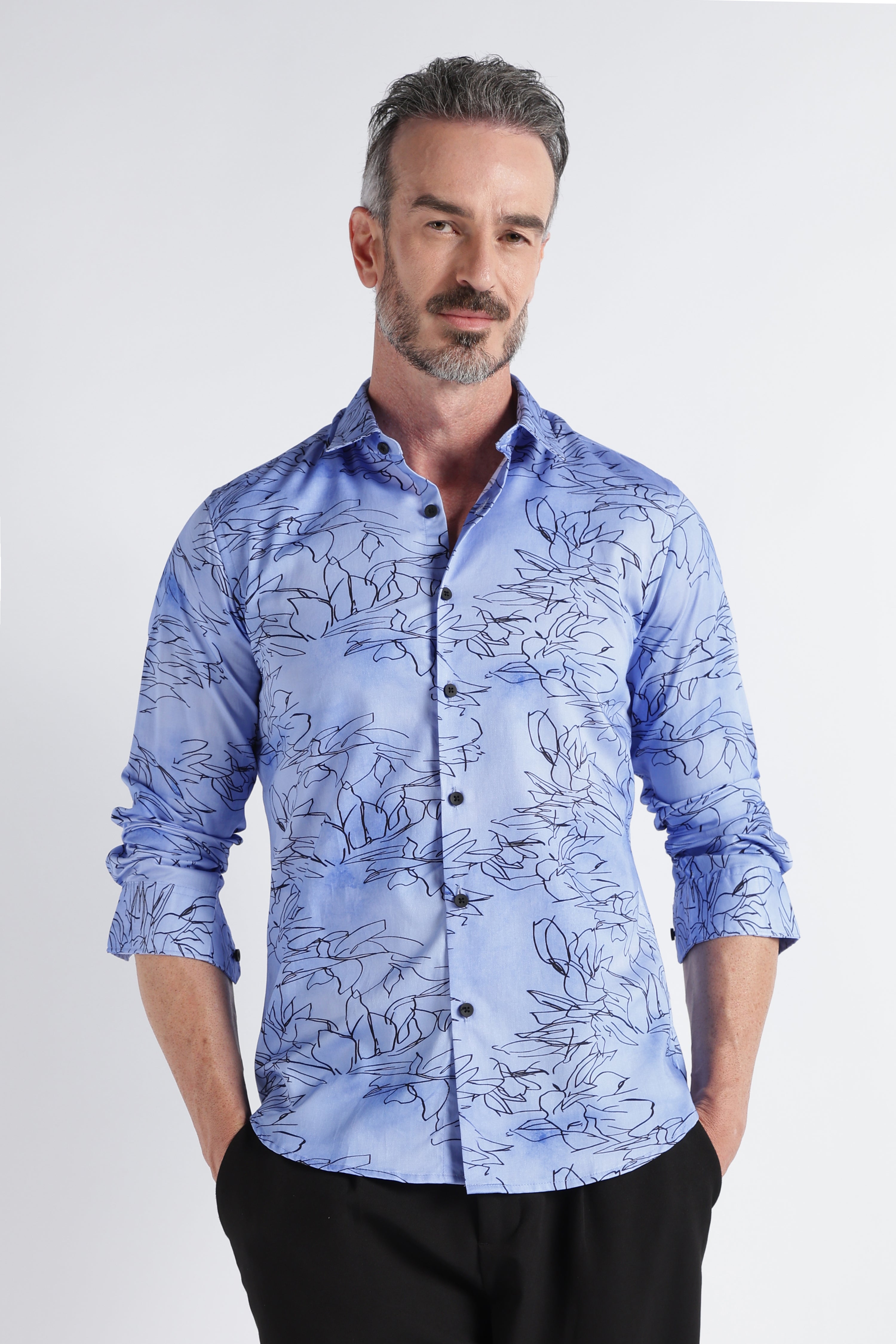 Men Multi Satin Digital Print Shirt