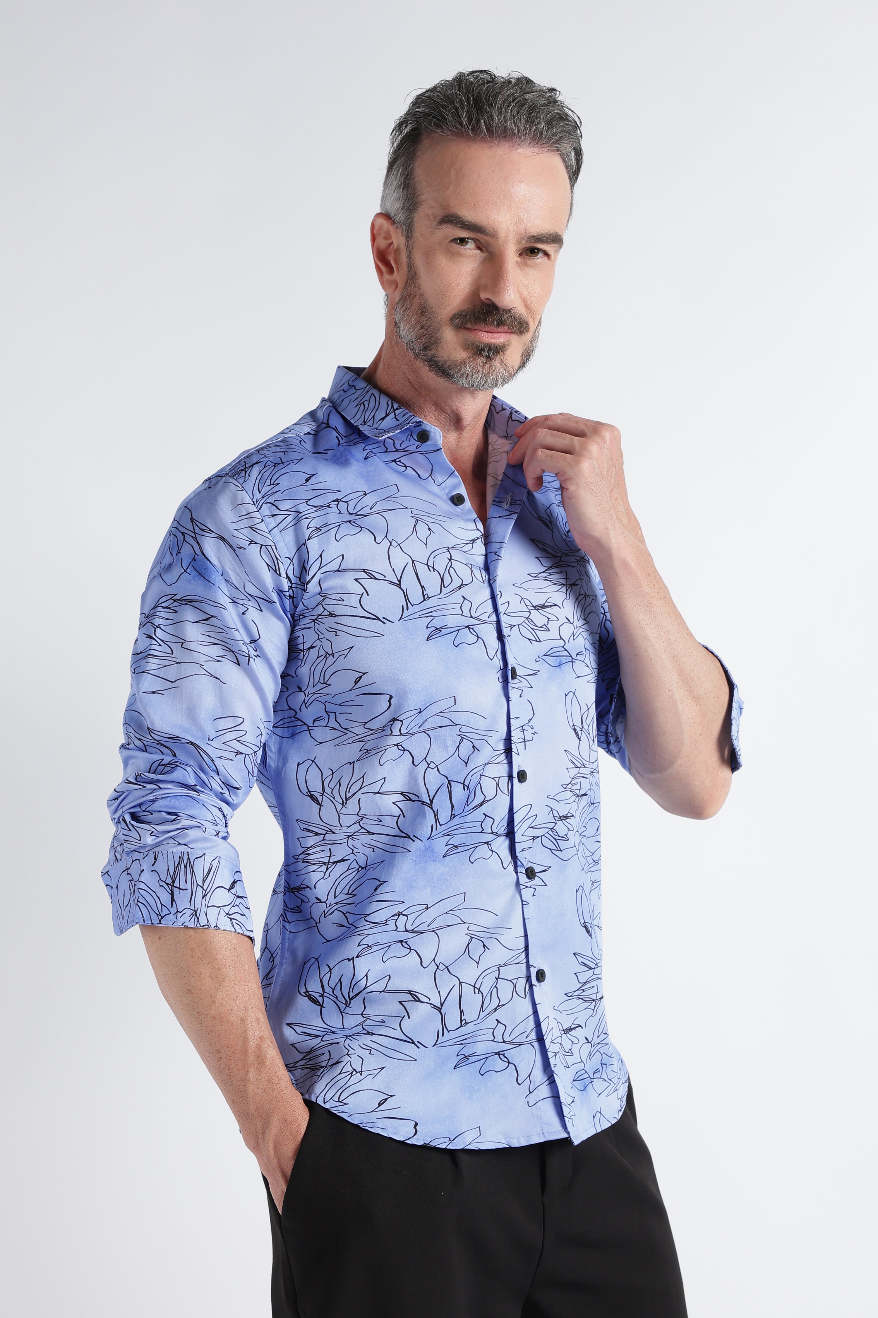 Men Multi Satin Digital Print Shirt