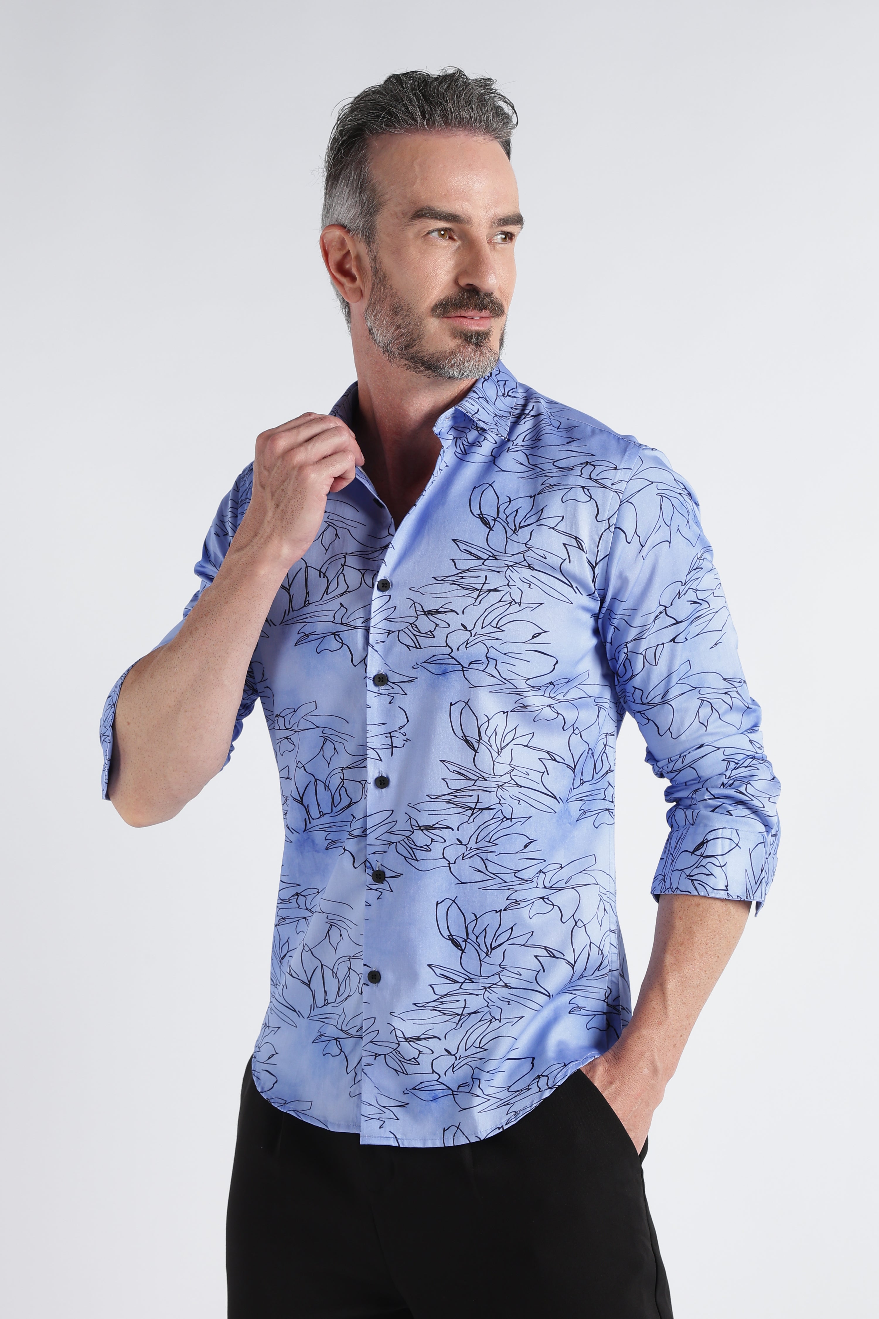 Men Multi Satin Digital Print Shirt