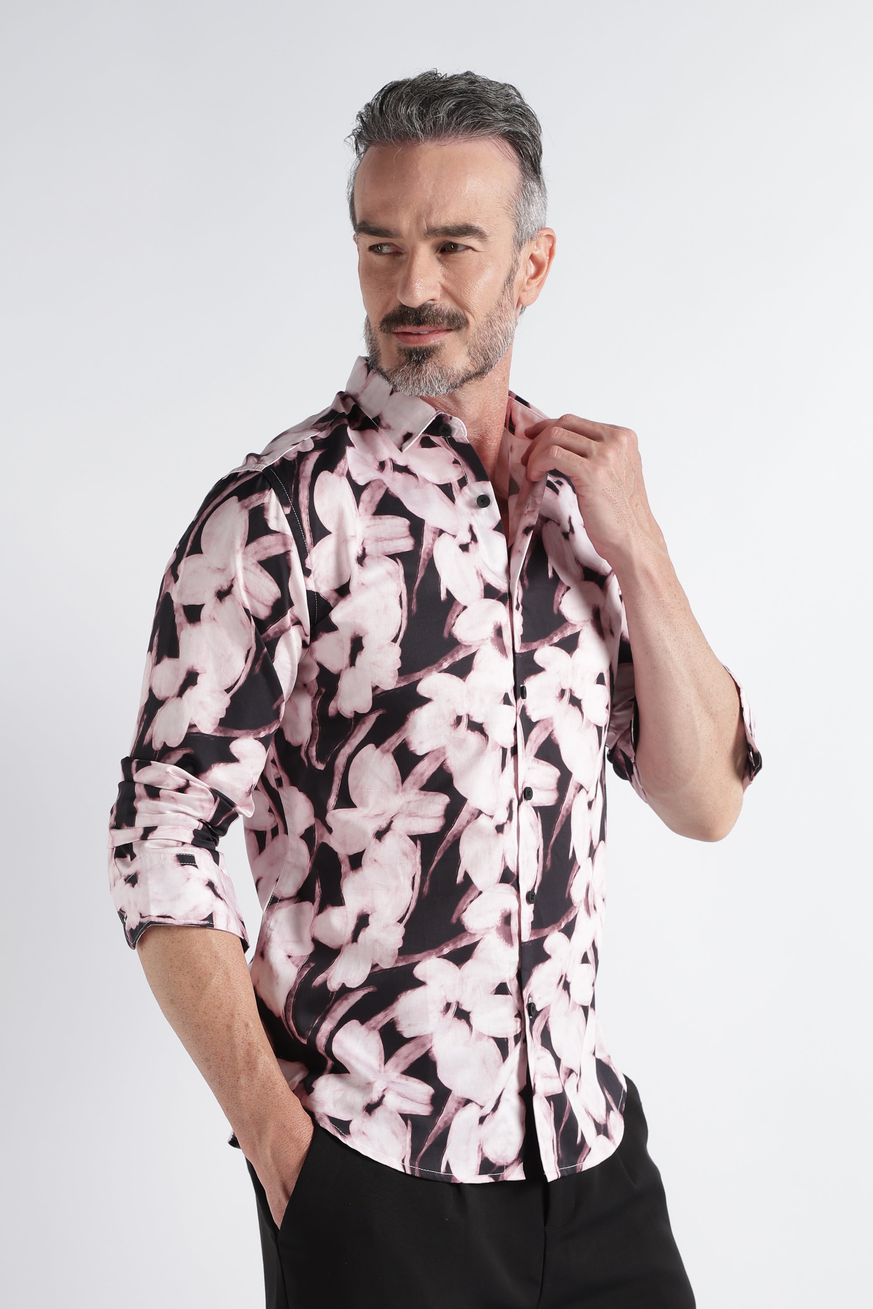Men Multi Satin Digital Print Shirt