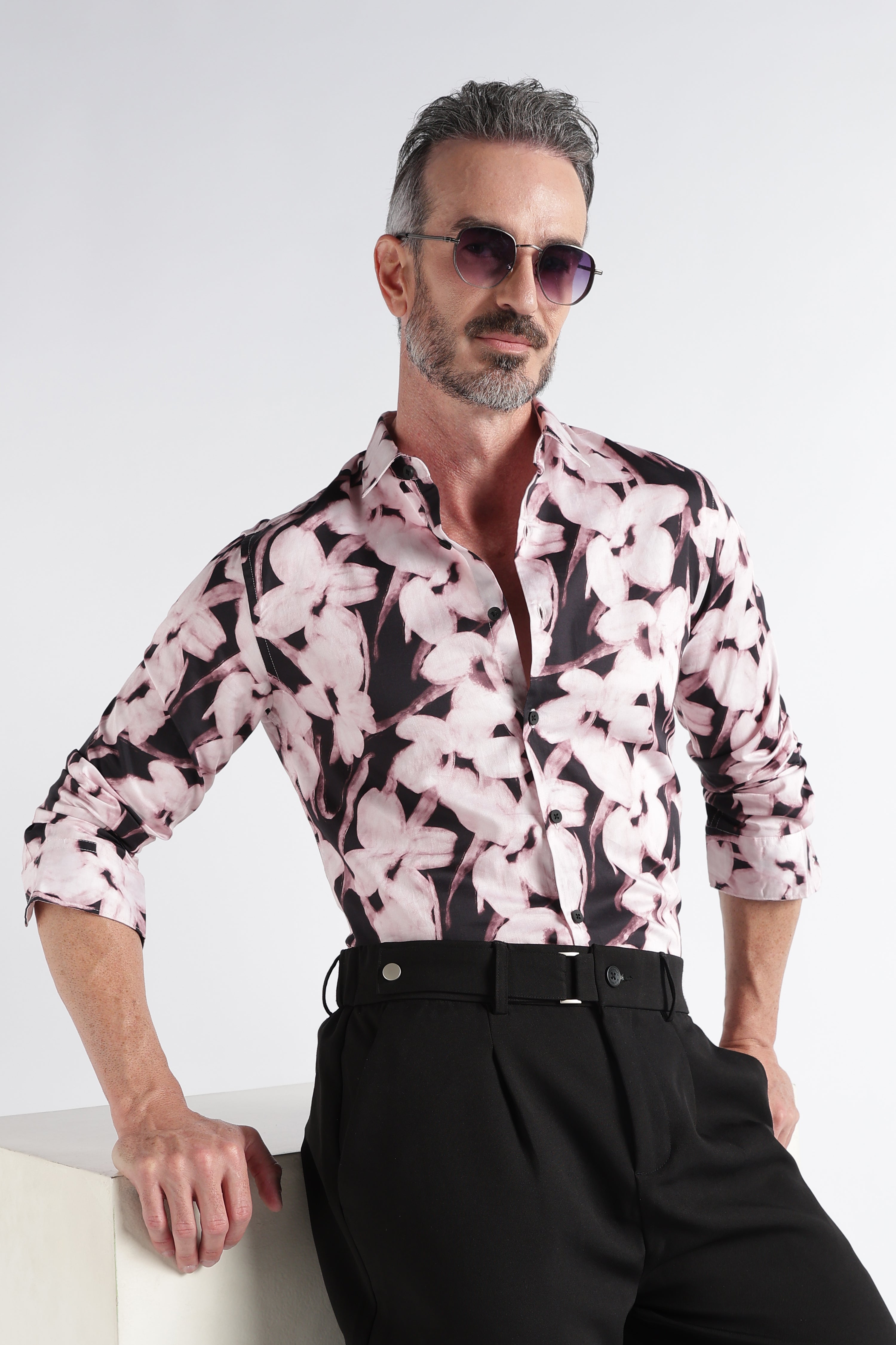 Men Multi Satin Digital Print Shirt
