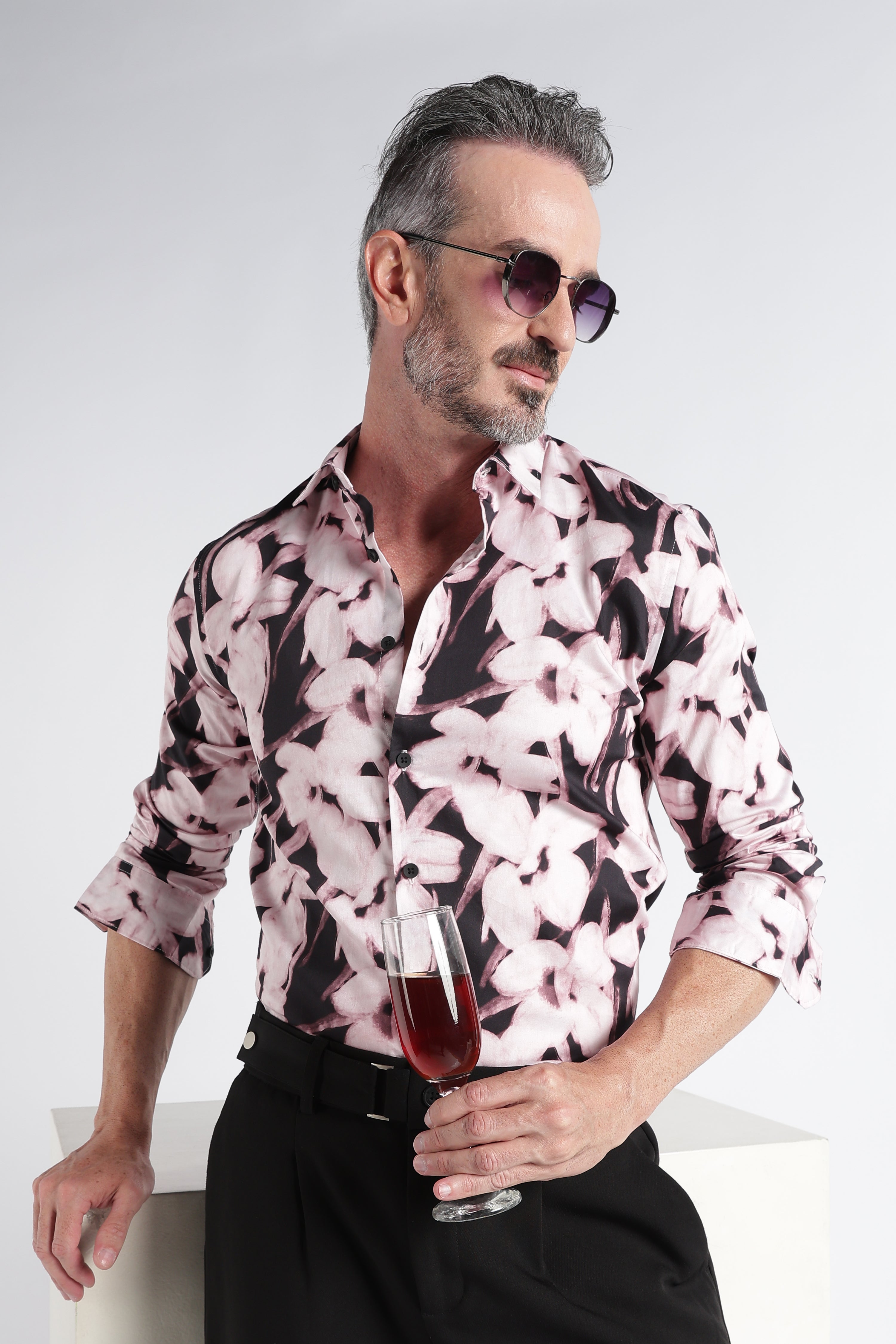 Men Multi Satin Digital Print Shirt