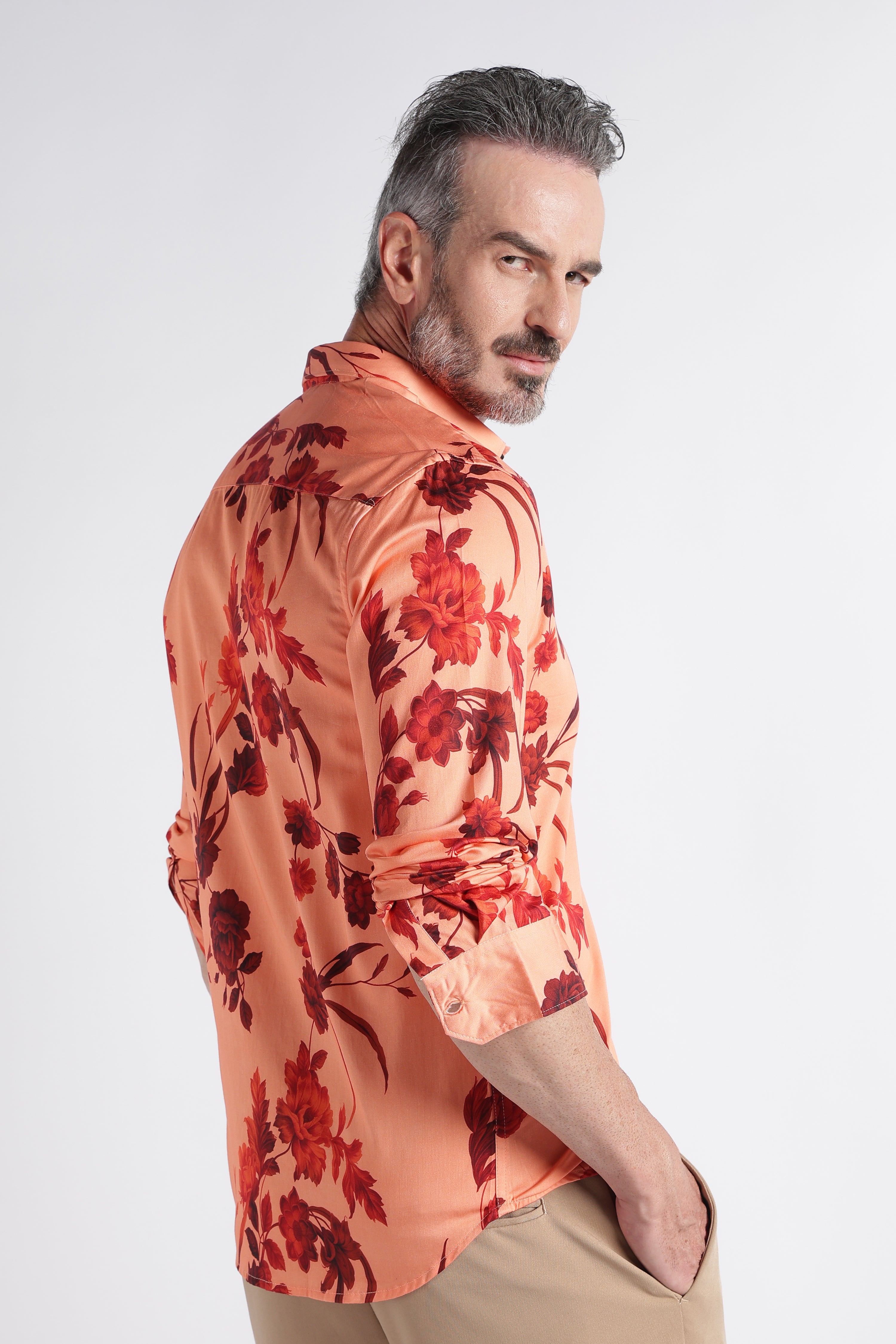 Men Multi Satin Digital Print Shirt