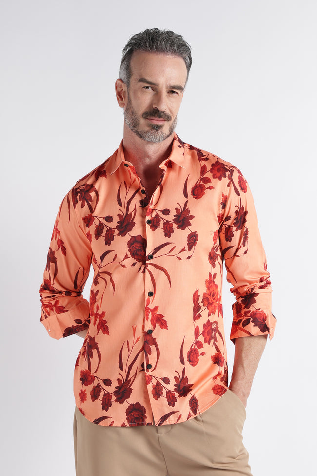 Men Multi Satin Digital Print Shirt