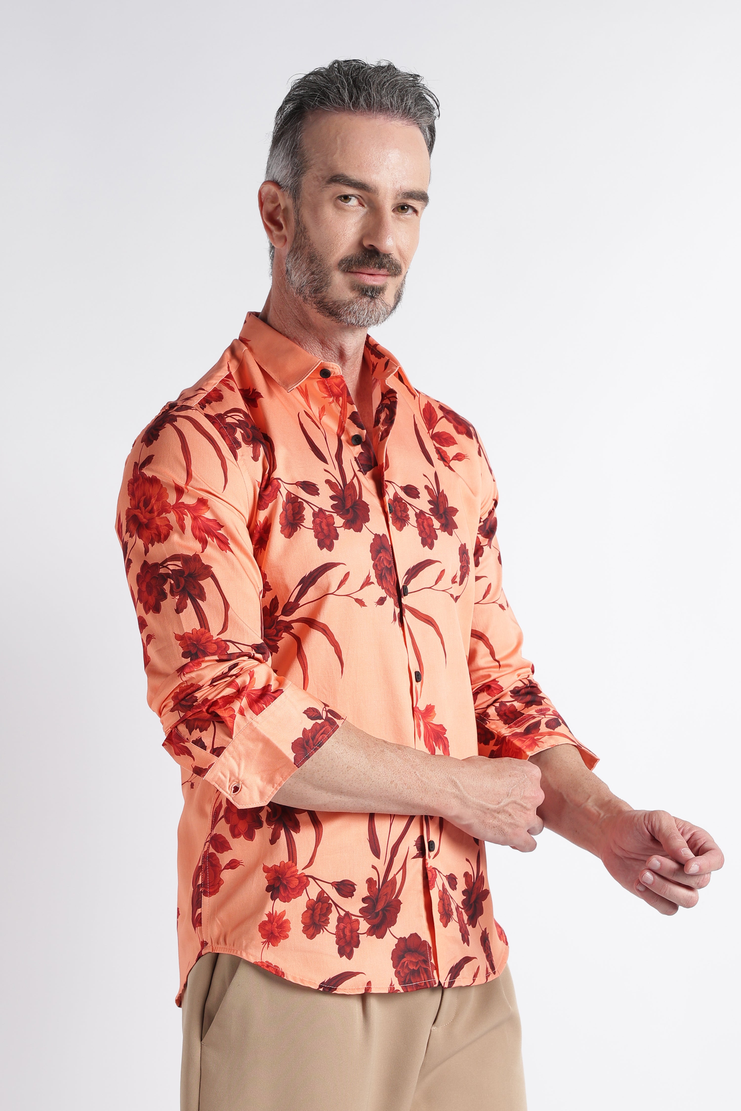 Men Multi Satin Digital Print Shirt