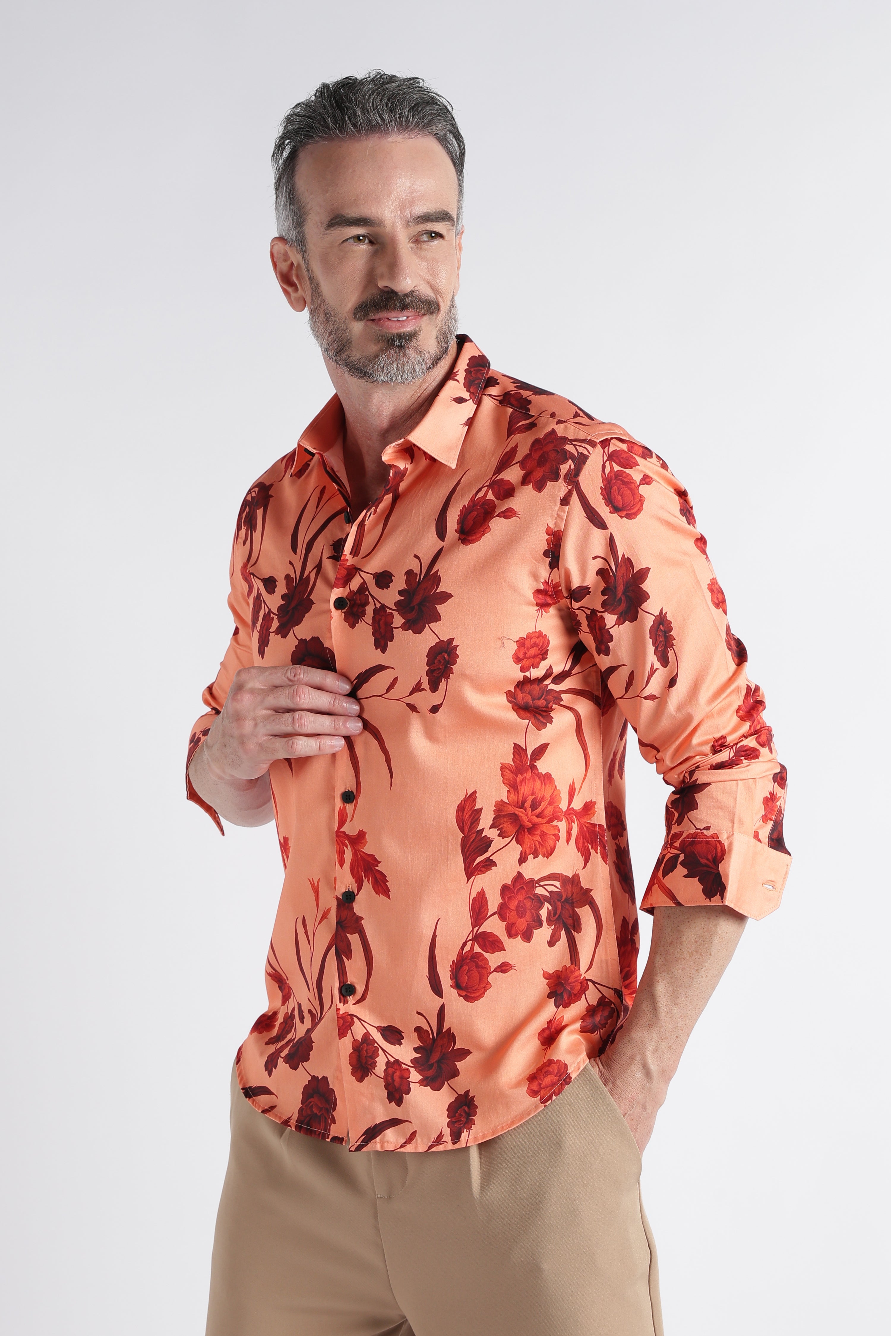 Men Multi Satin Digital Print Shirt