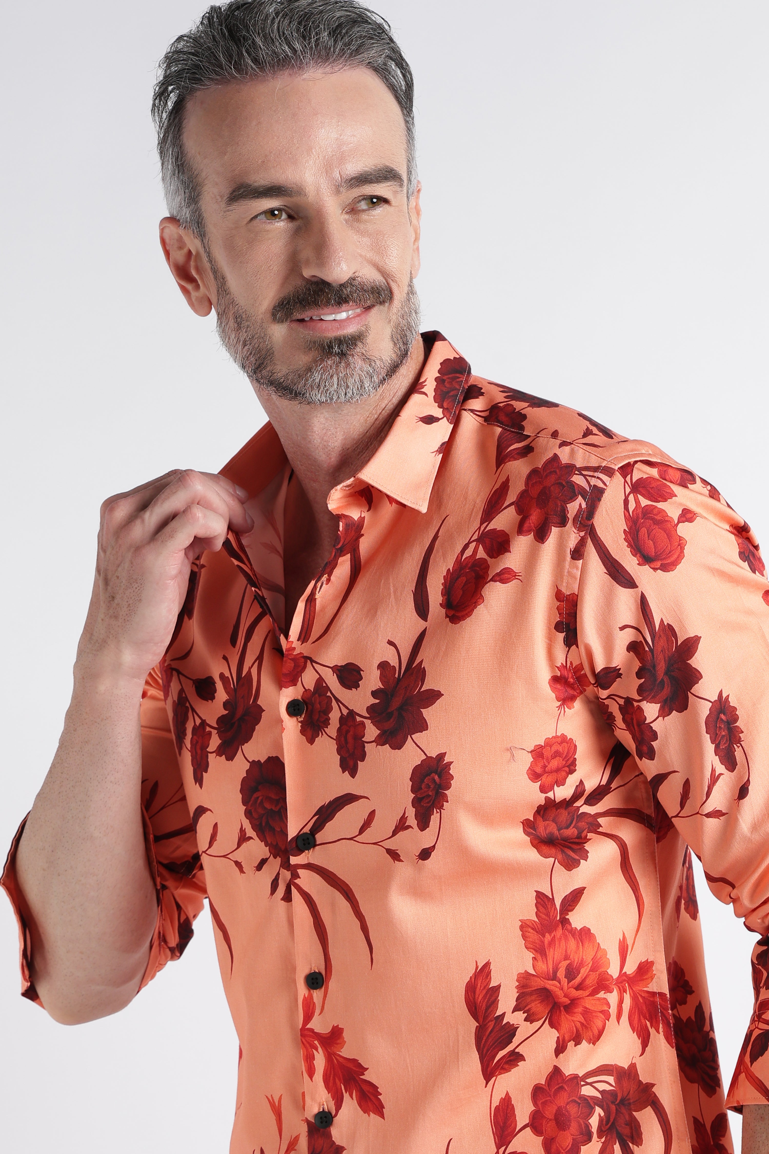 Men Multi Satin Digital Print Shirt