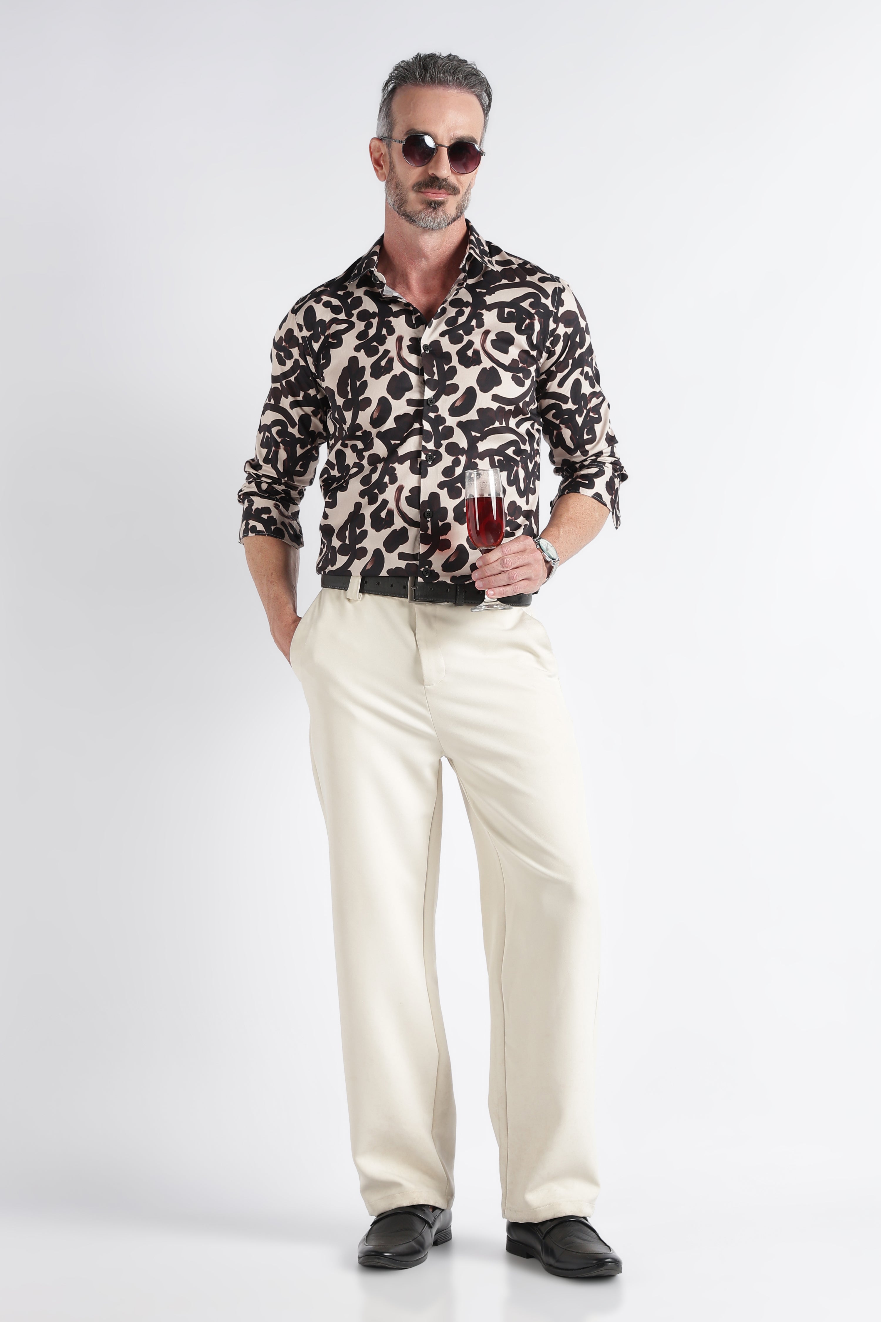 Men Multi Satin Digital Print Shirt