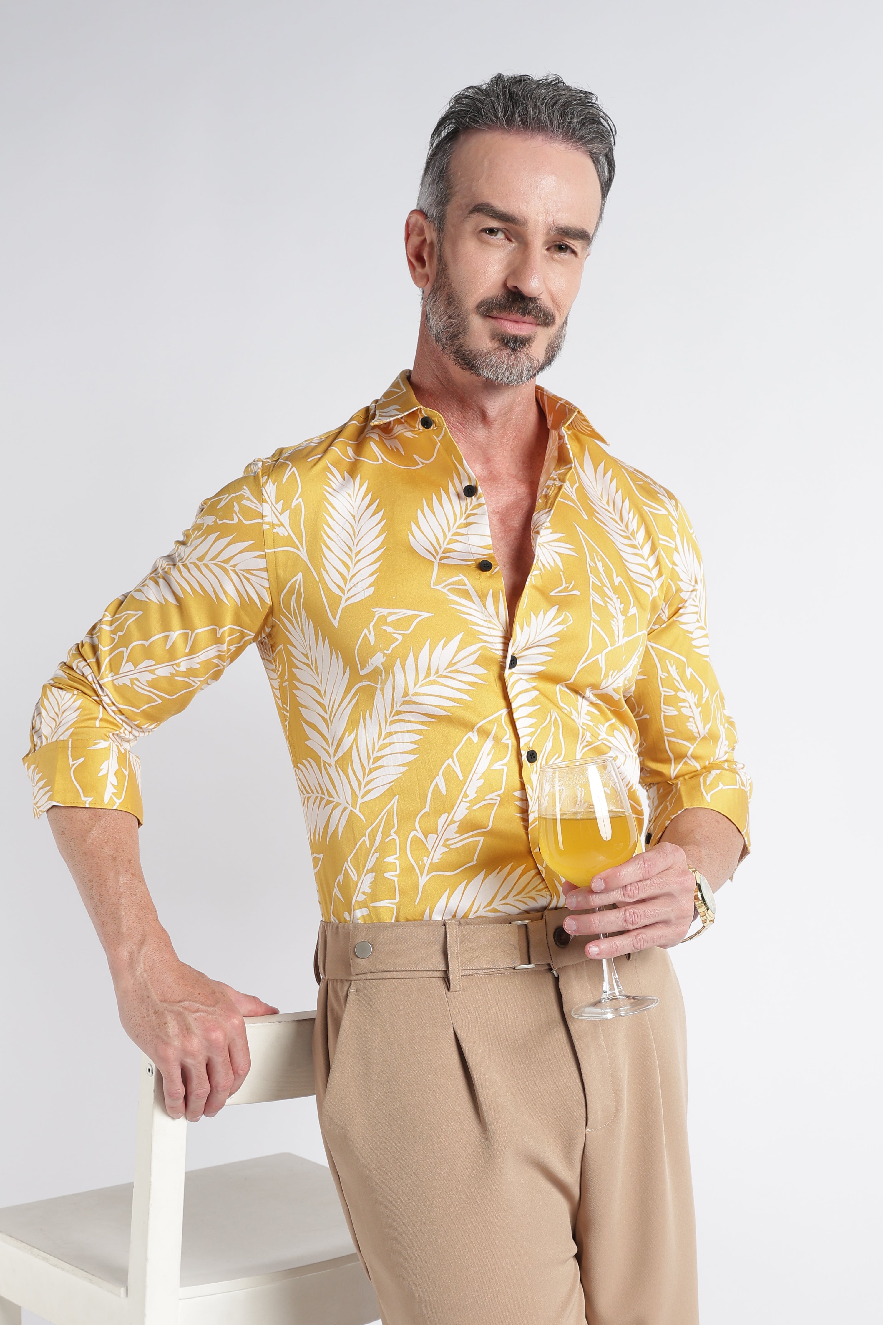 Men Multi Satin Digital Print Shirt