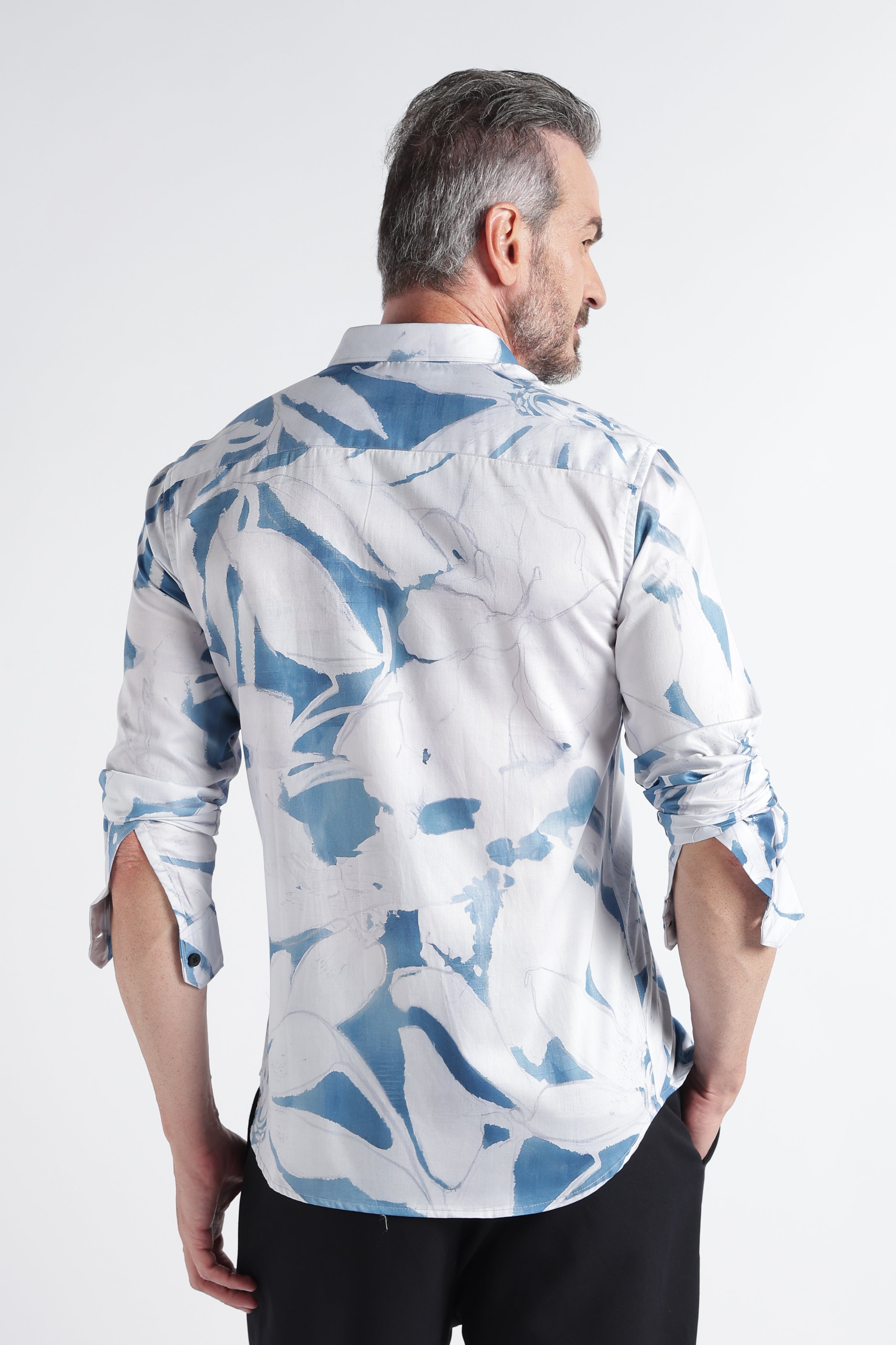 Men Multi Satin Digital Print Shirt
