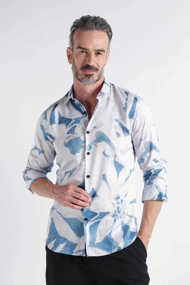 Men Multi Satin Digital Print Shirt