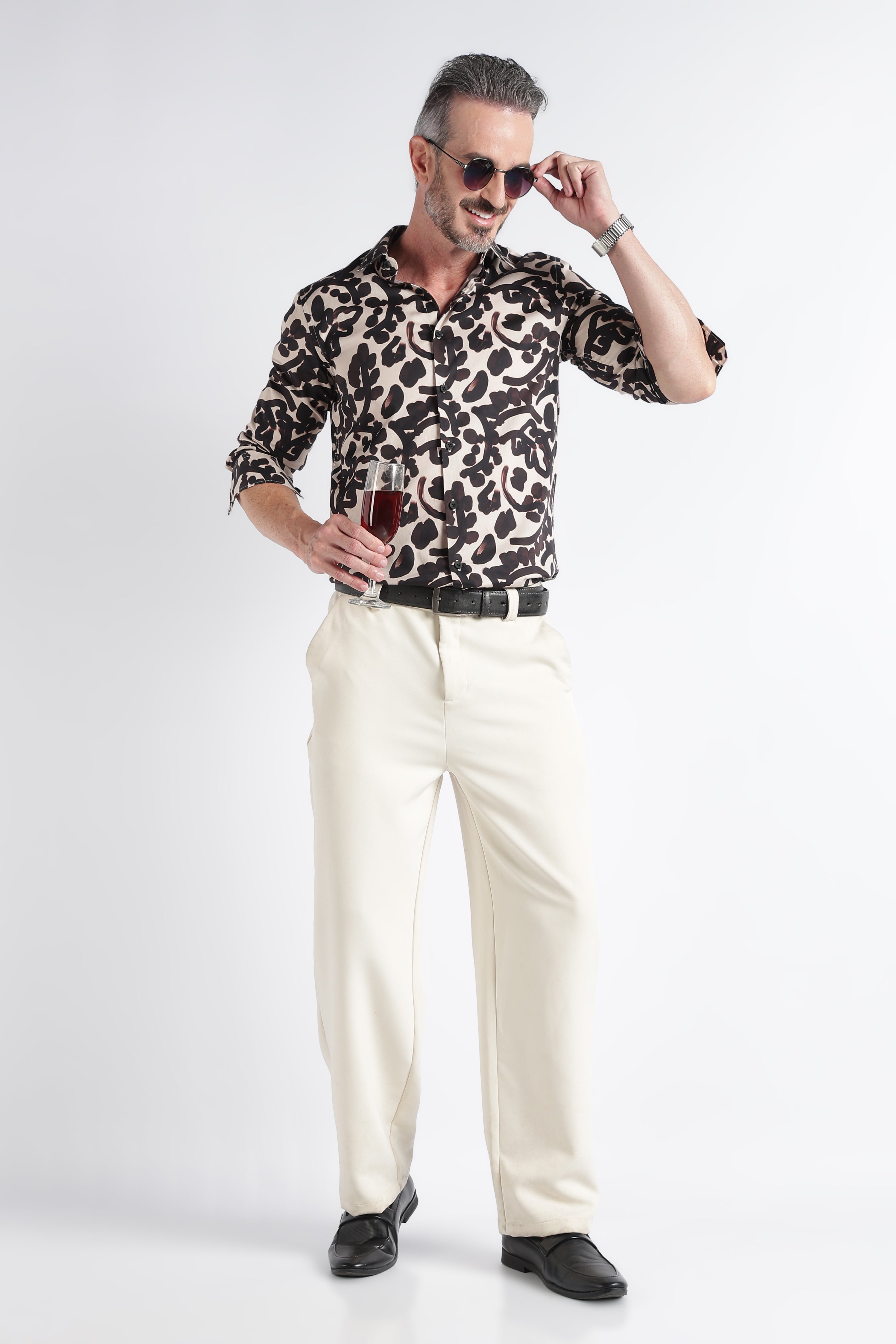 Men Multi Satin Digital Print Shirt