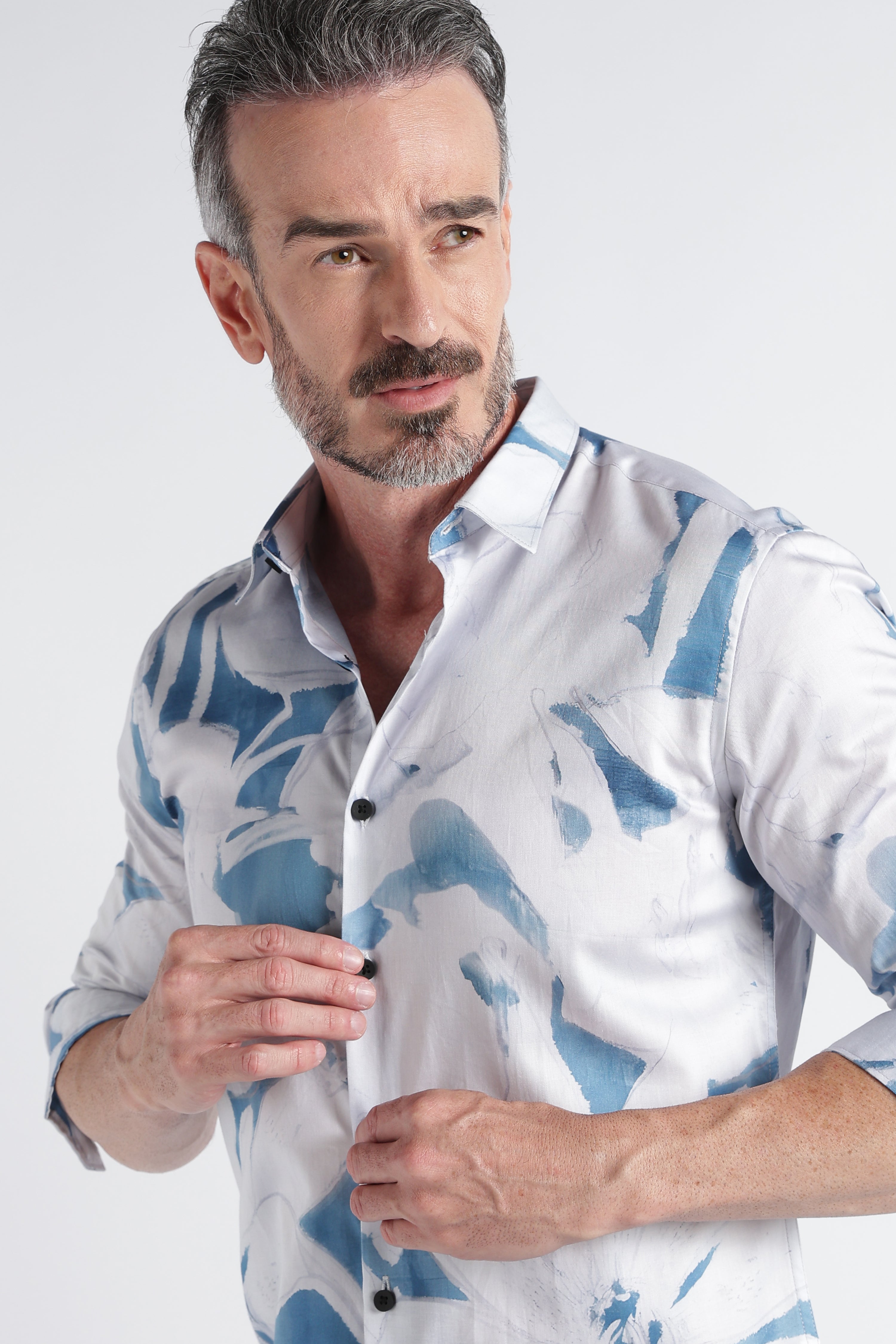Men Multi Satin Digital Print Shirt