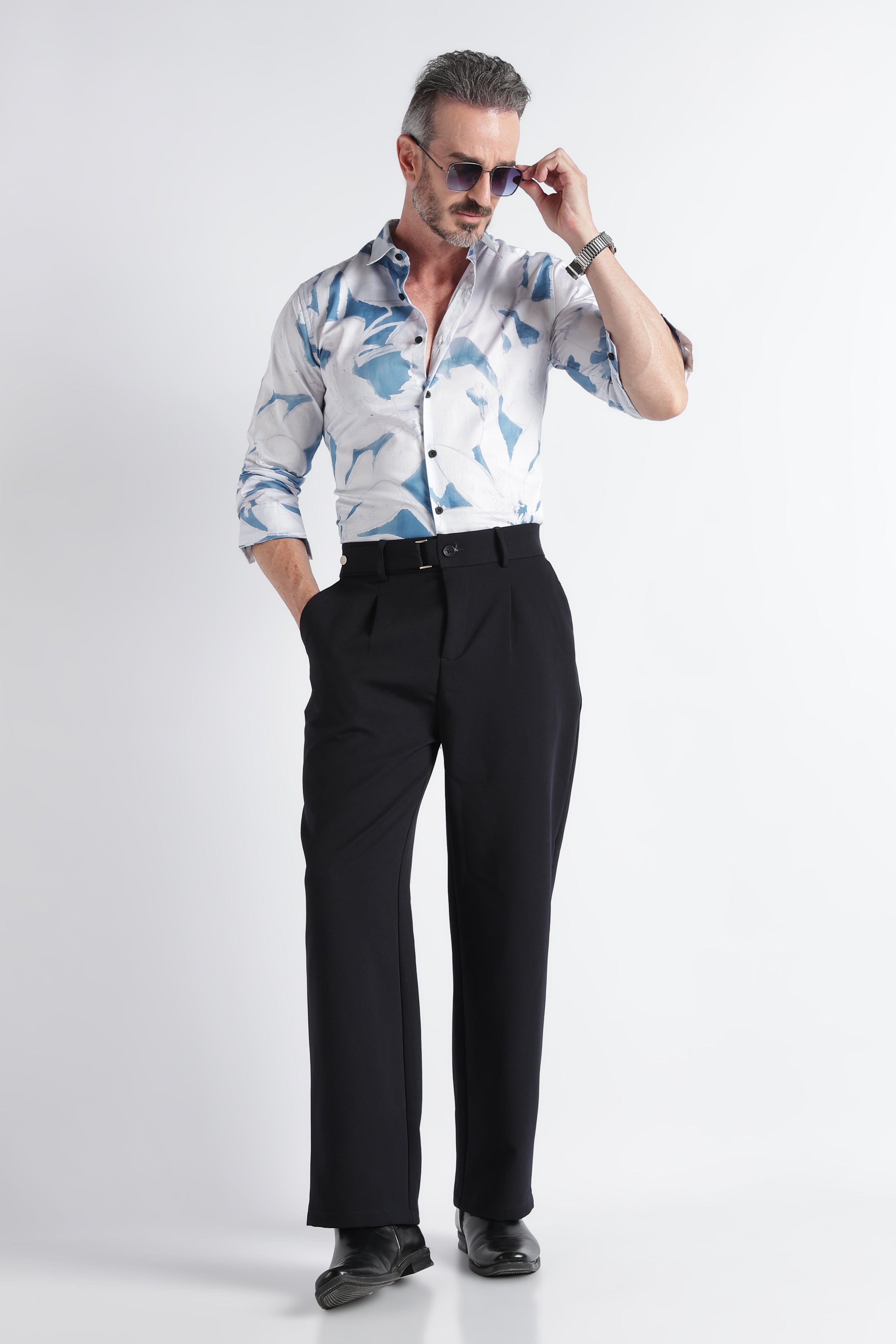 Men Multi Satin Digital Print Shirt