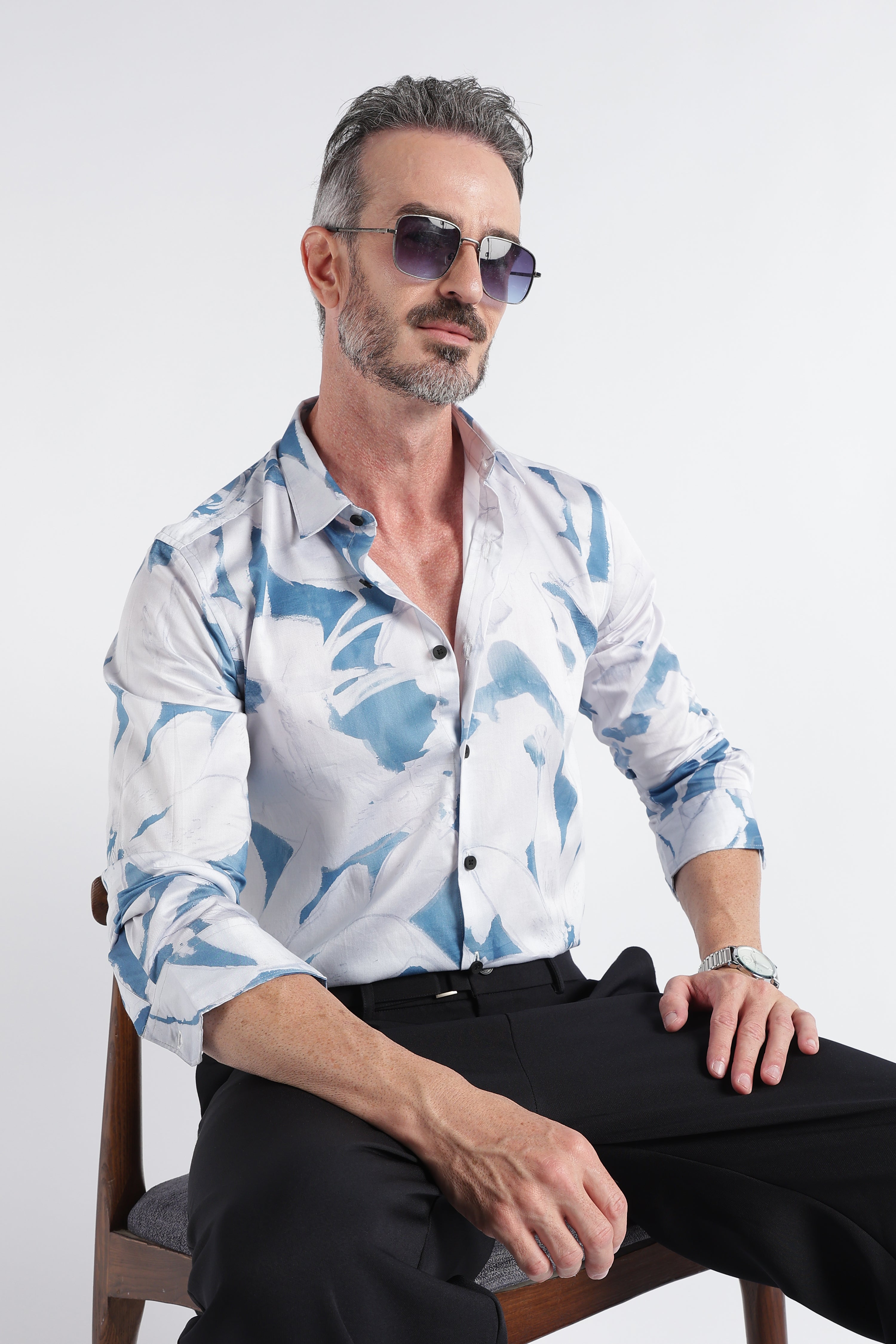 Men Multi Satin Digital Print Shirt