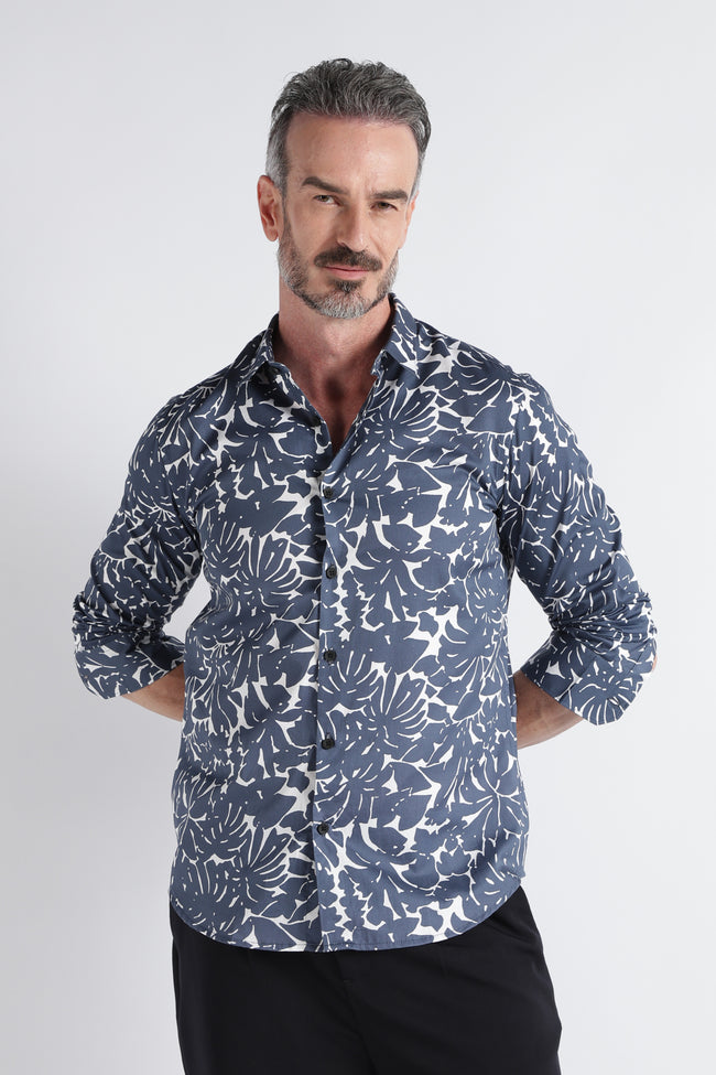 Men Multi Satin Digital Print Shirt
