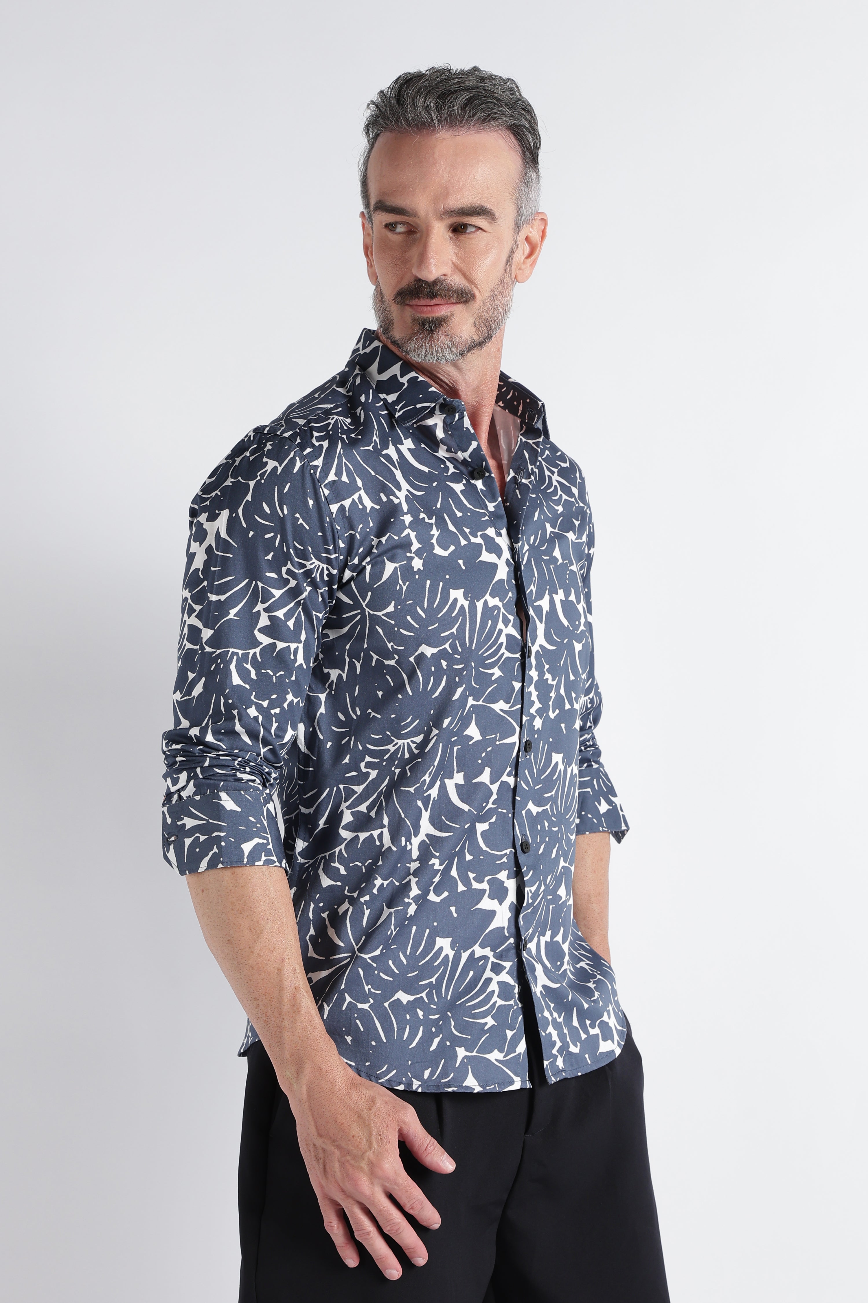 Men Multi Satin Digital Print Shirt