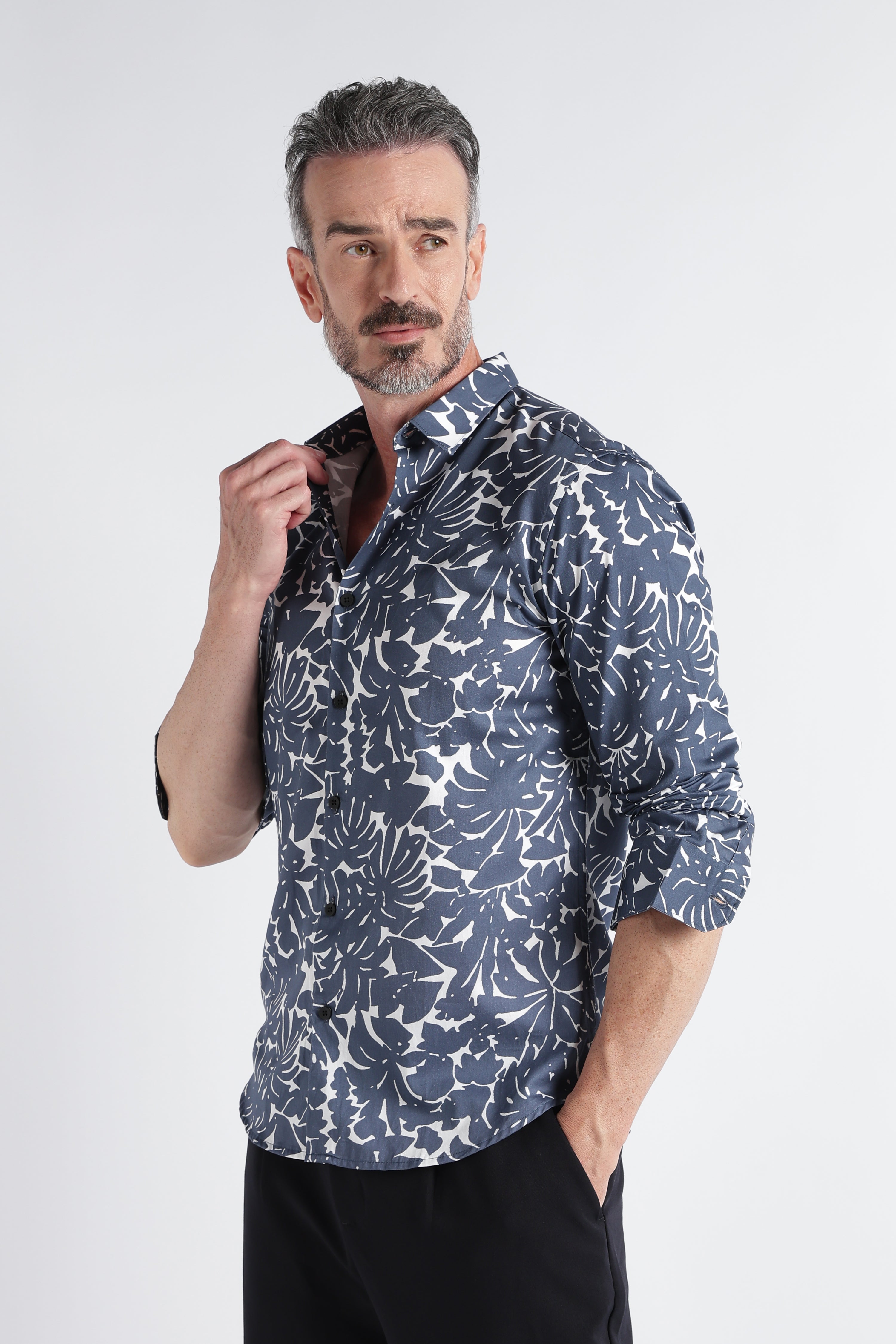 Men Multi Satin Digital Print Shirt