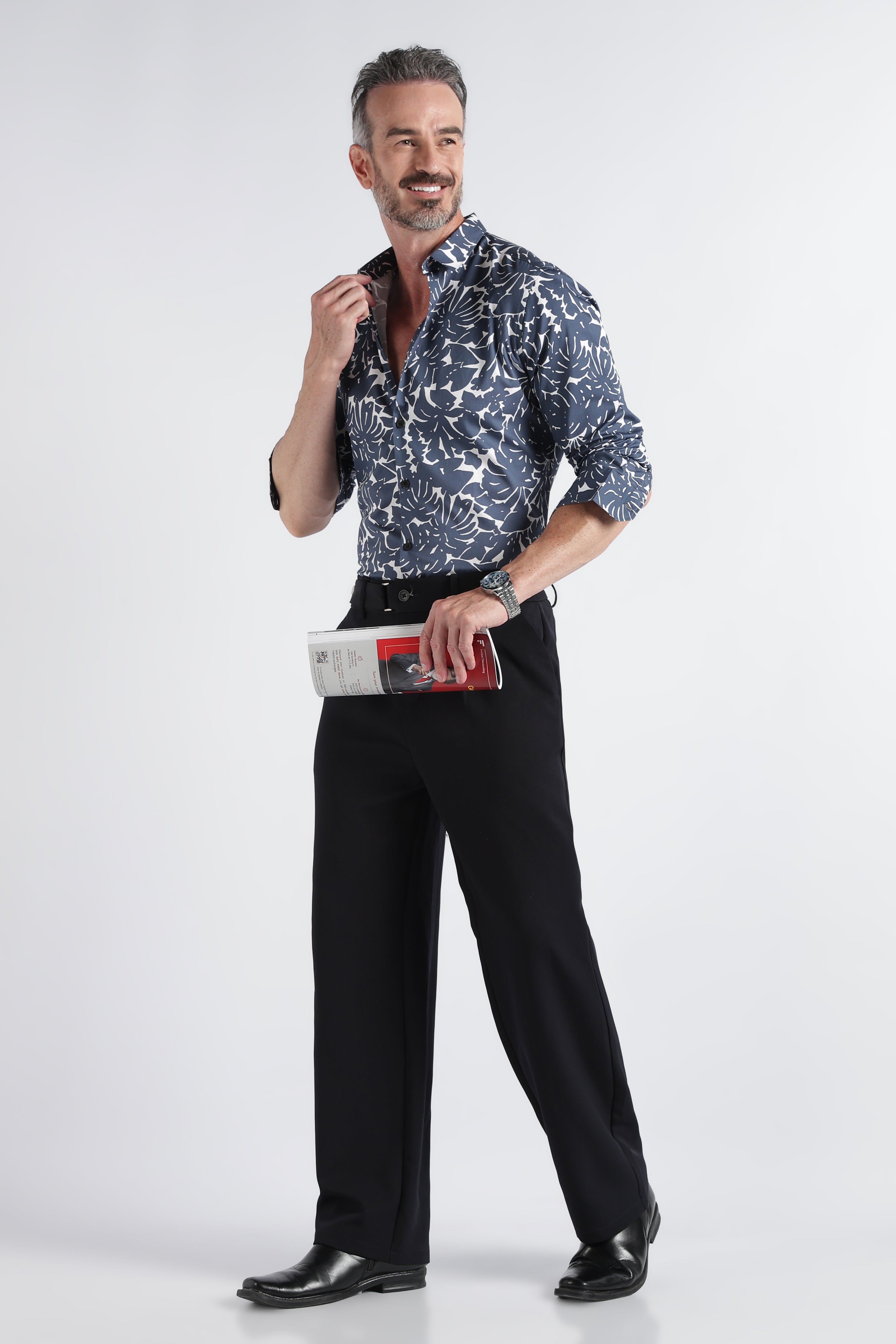 Men Multi Satin Digital Print Shirt