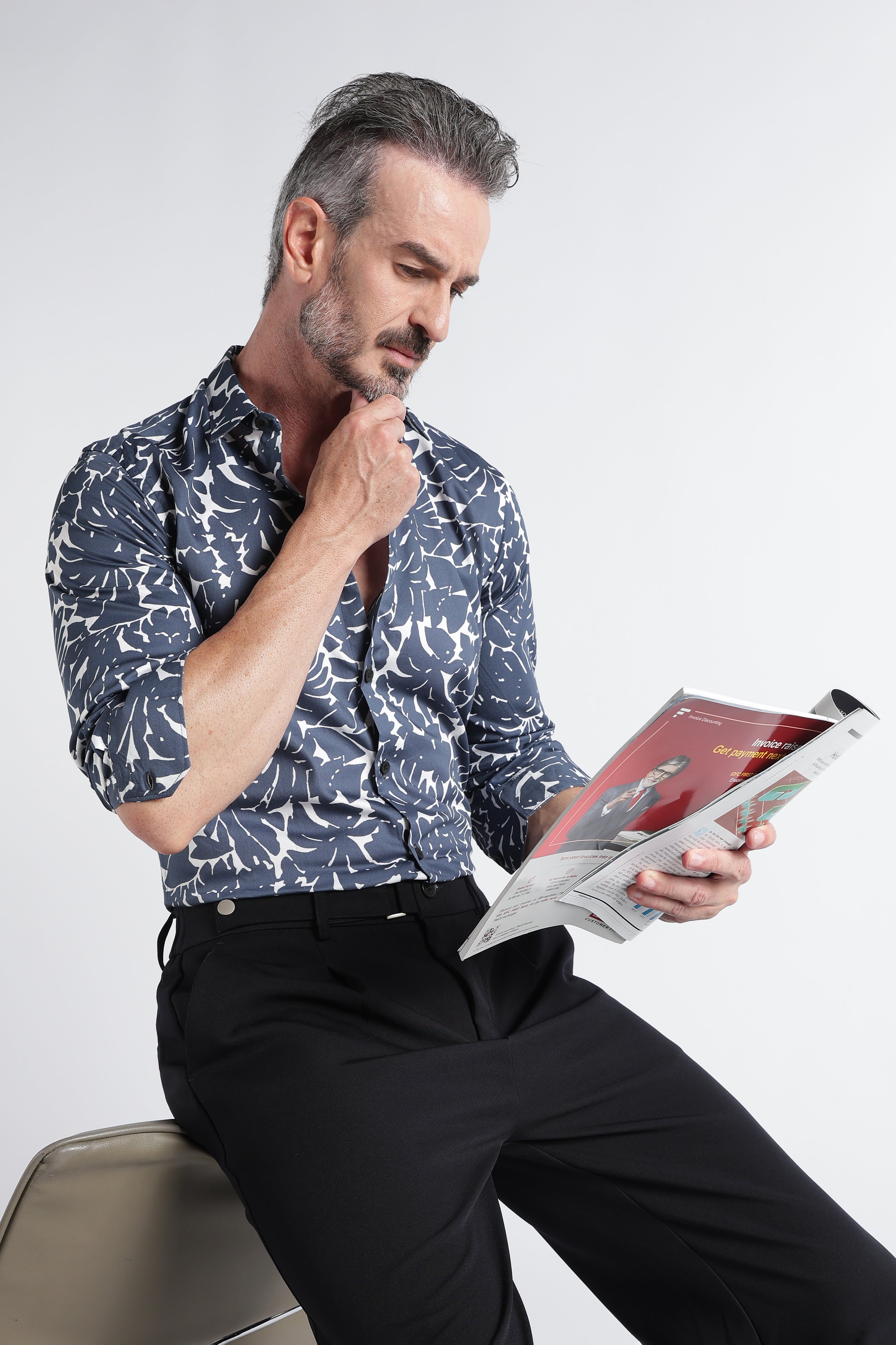 Men Multi Satin Digital Print Shirt