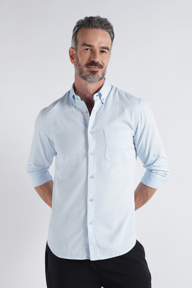 Men Blue Solid Casual Shirt