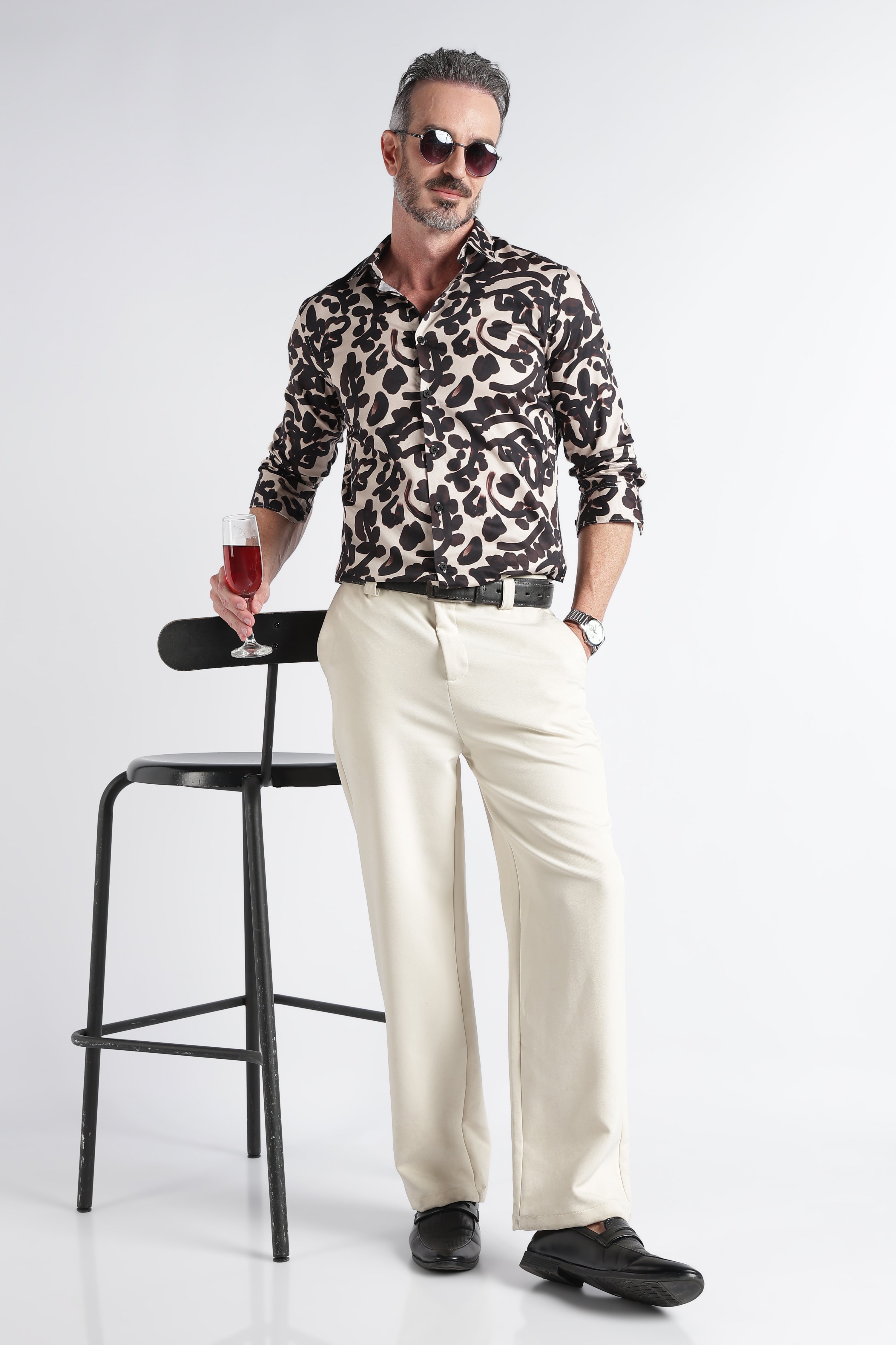 Men Multi Satin Digital Print Shirt
