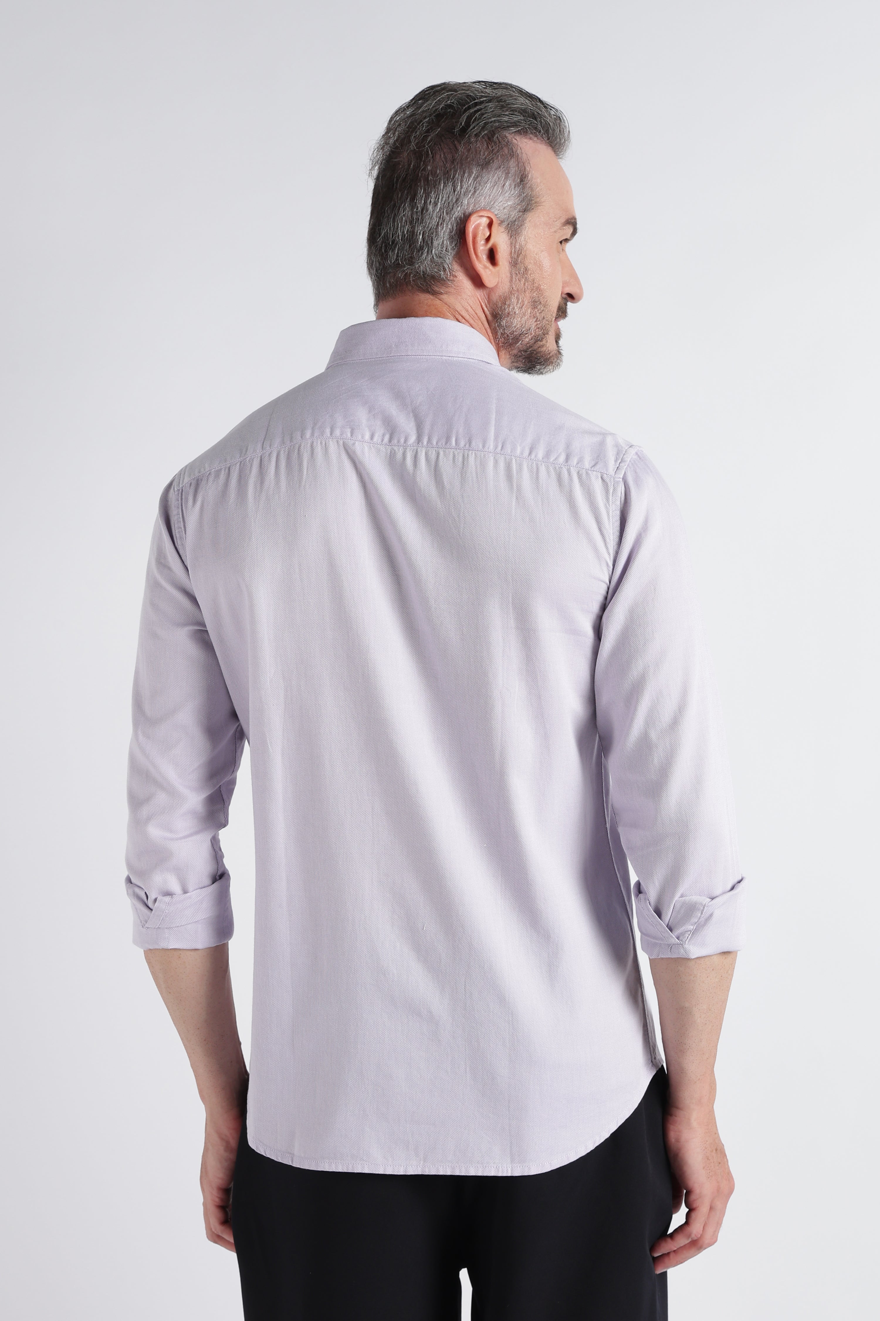 Men Lavender Solid Casual Shirt