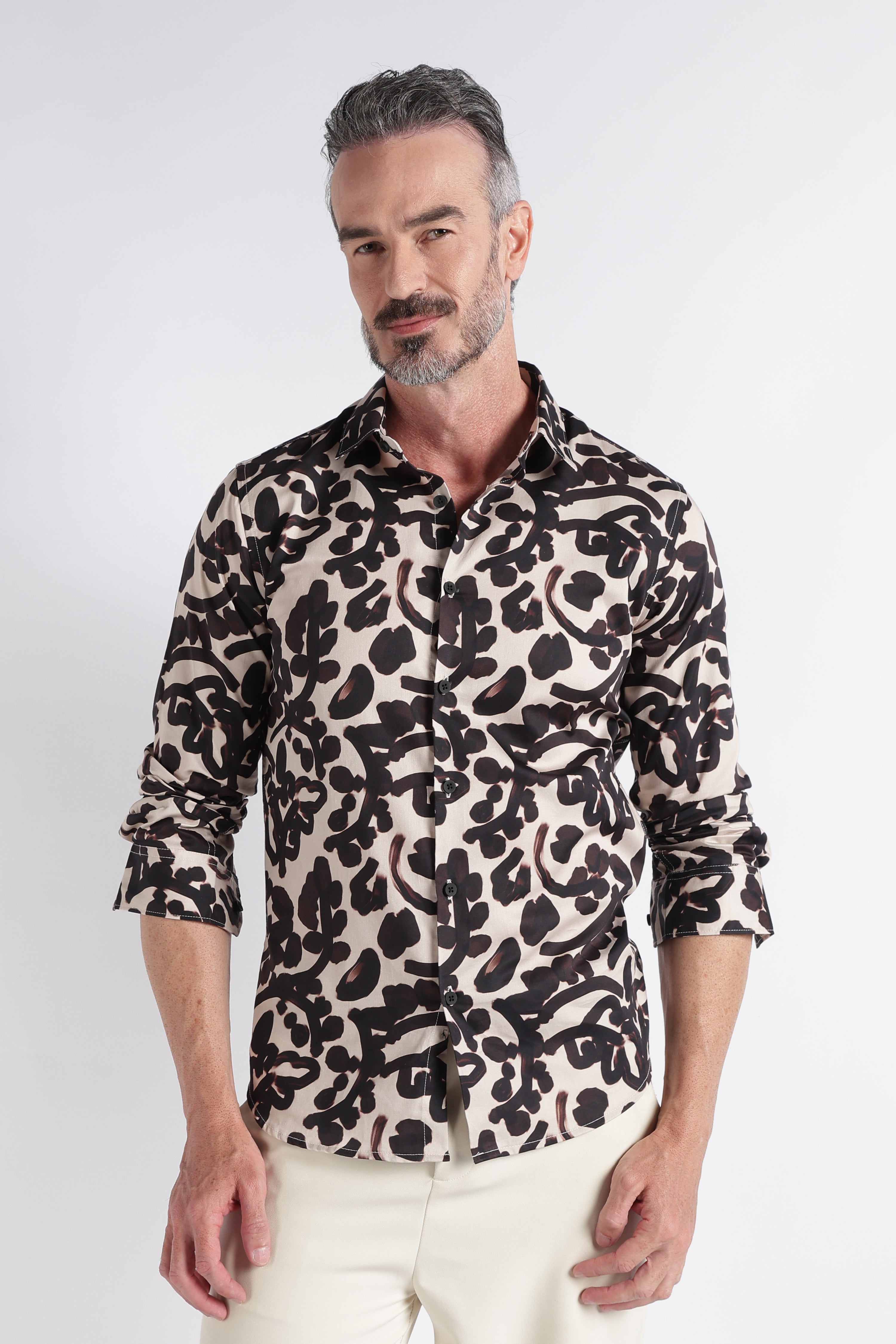 Men Multi Satin Digital Print Shirt