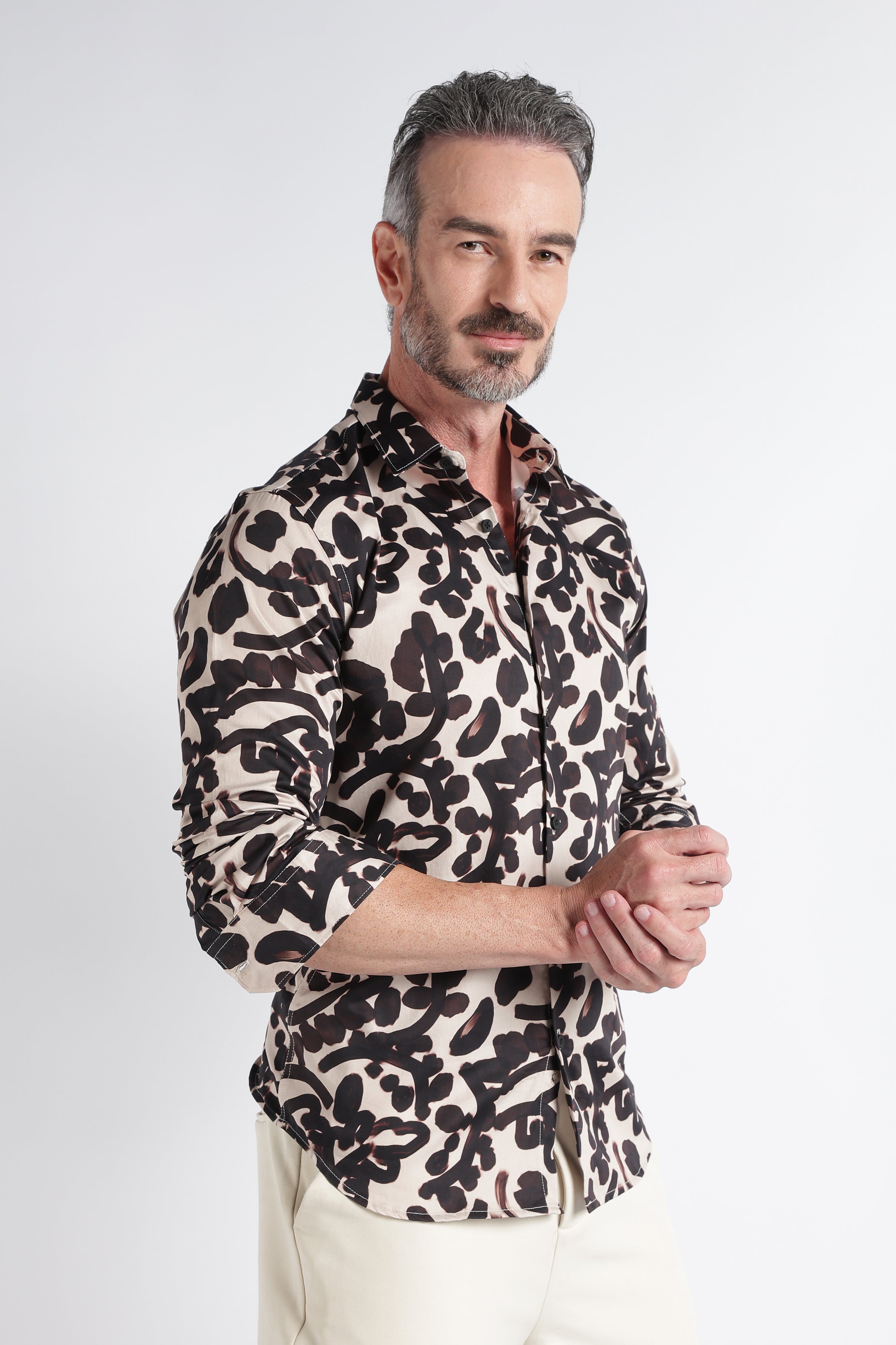 Men Multi Satin Digital Print Shirt