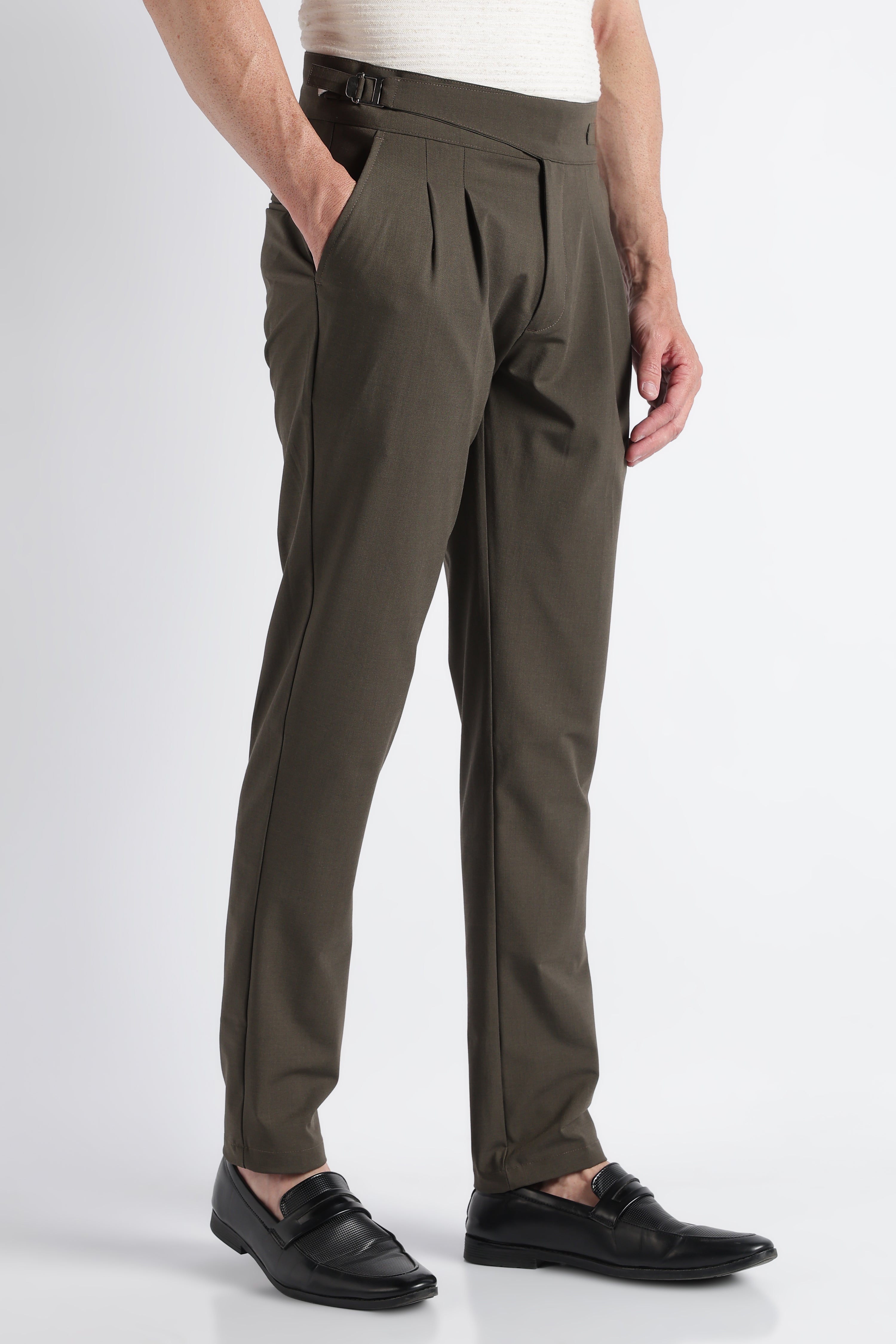 Men Green Classic Gurkha Pant