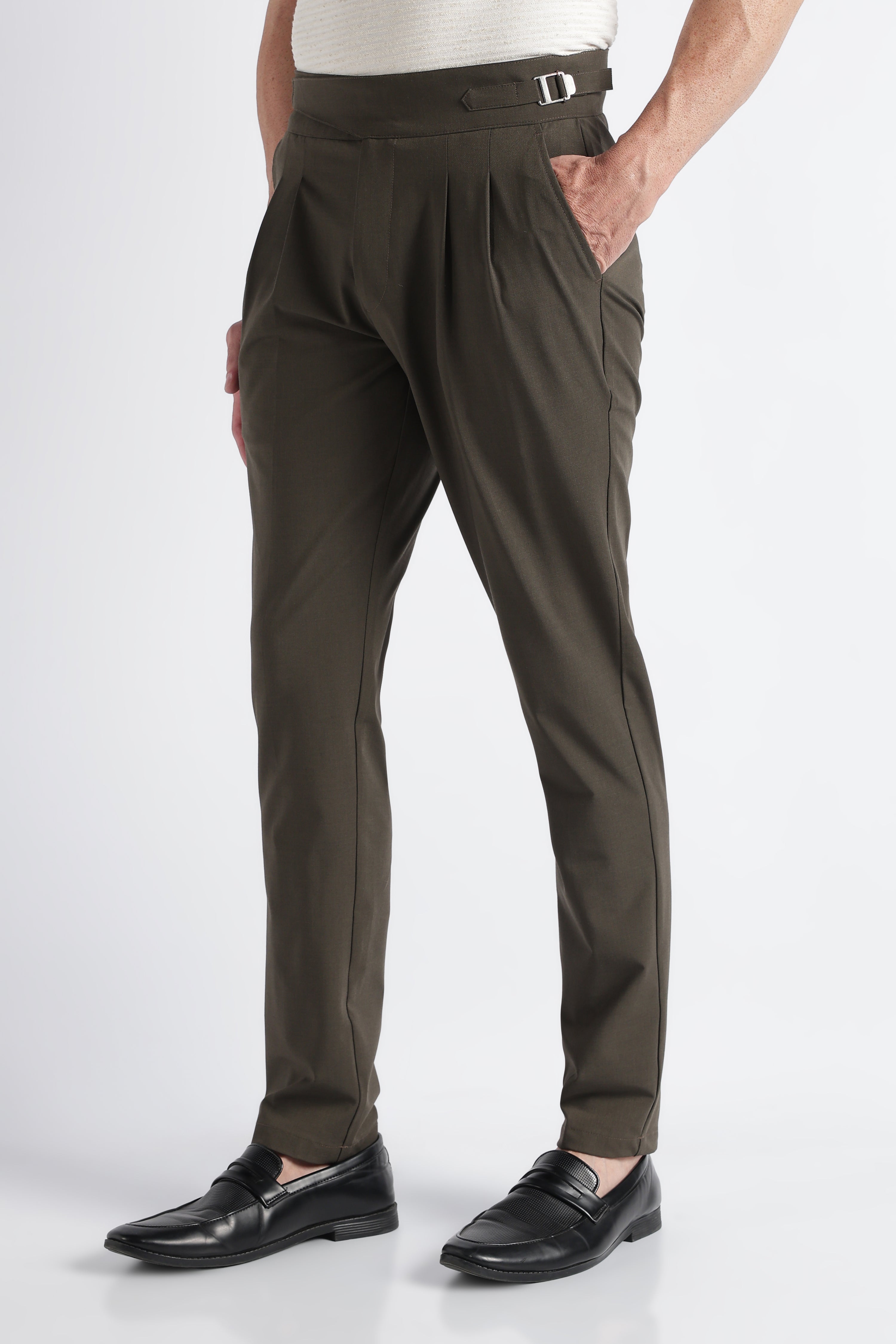 Men Green Classic Gurkha Pant