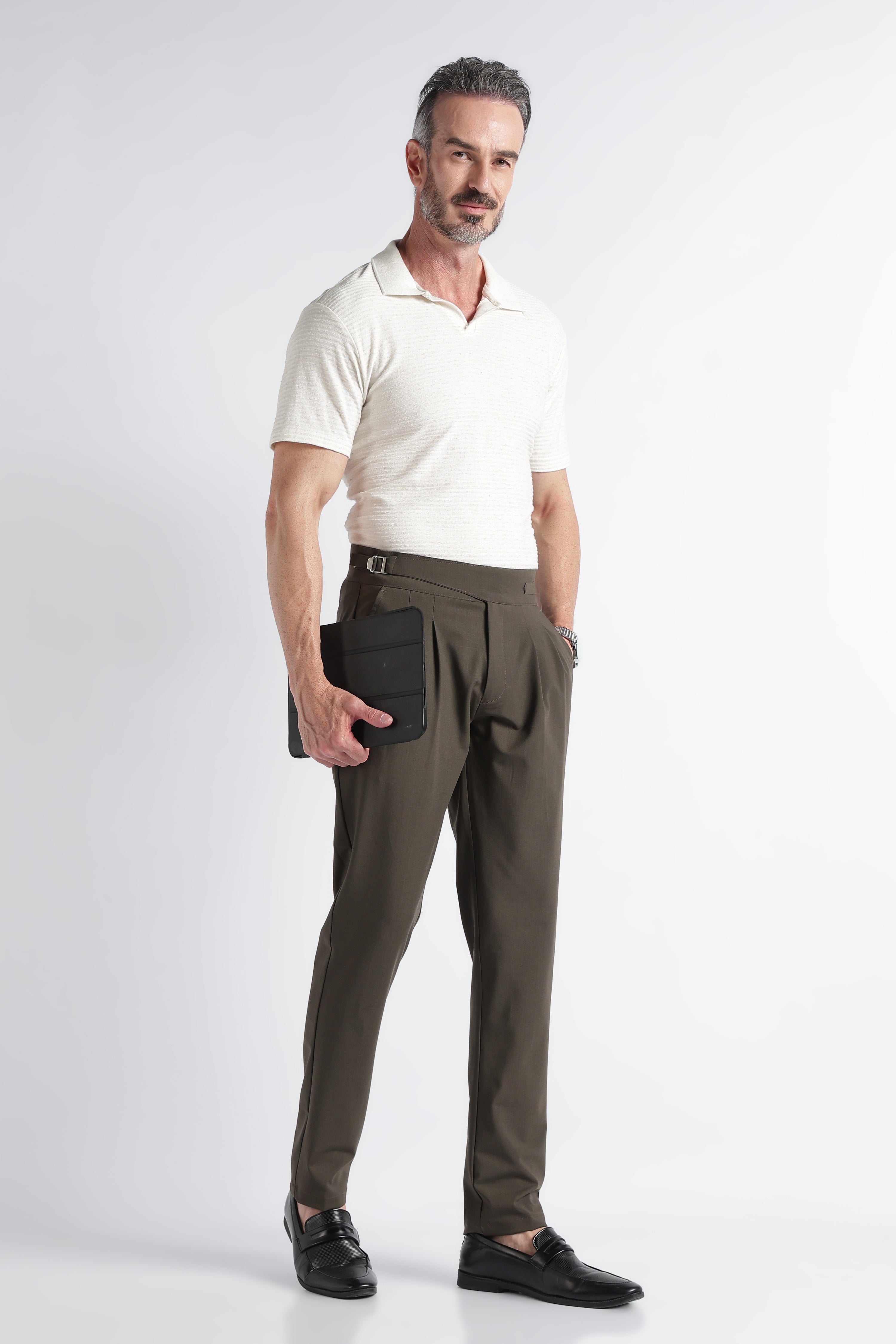 Men Green Classic Gurkha Pant