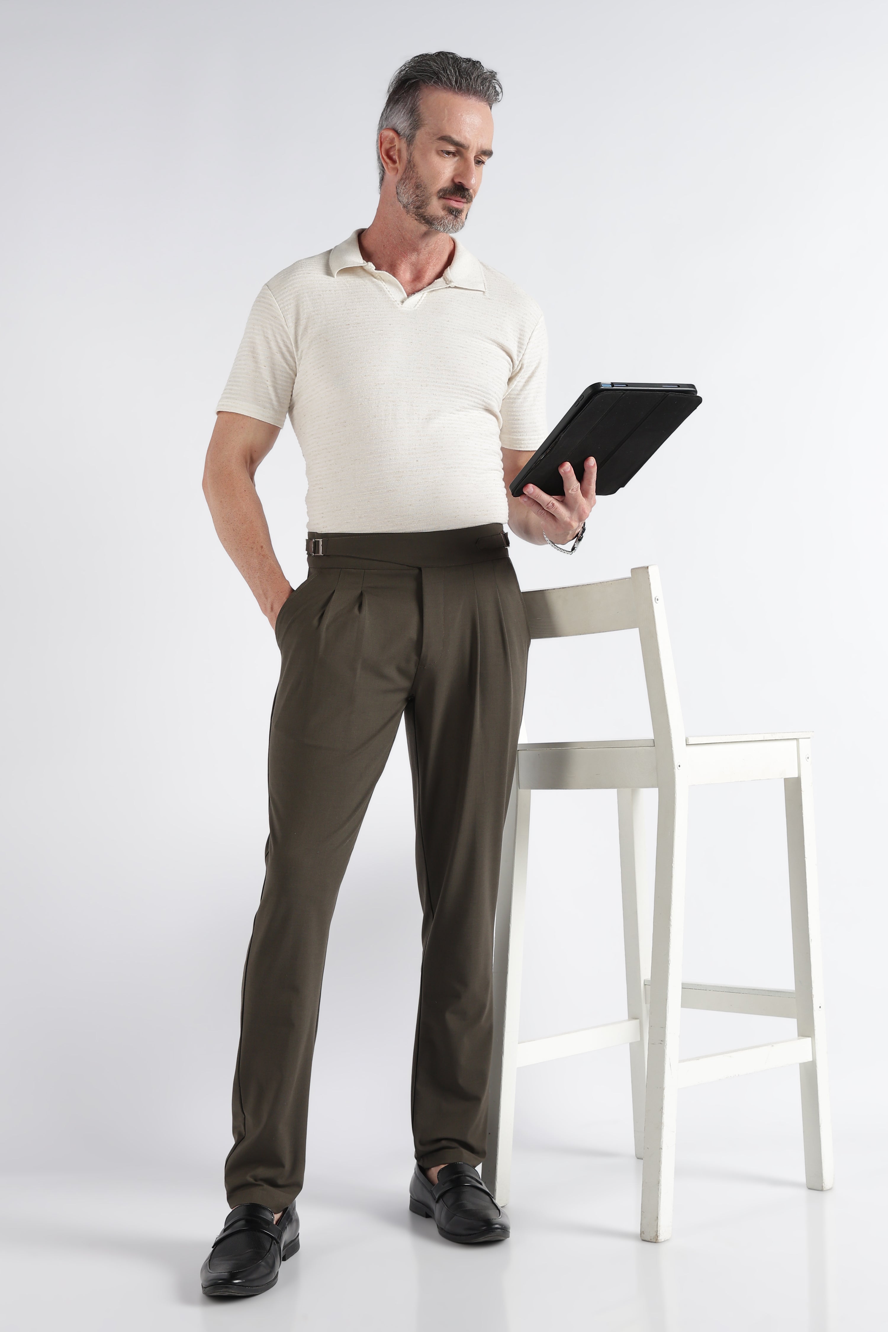 Men Green Classic Gurkha Pant