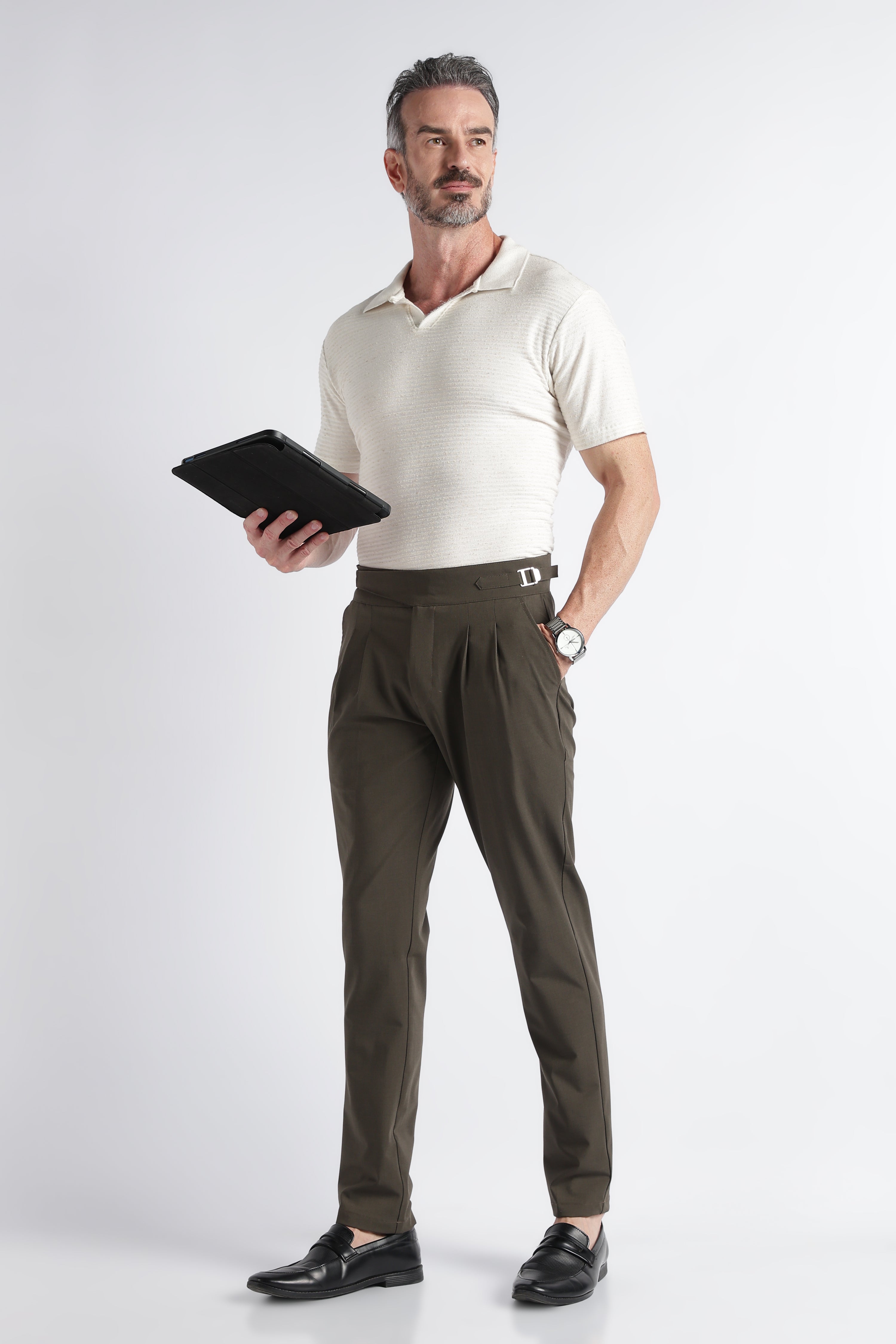 Men Green Classic Gurkha Pant