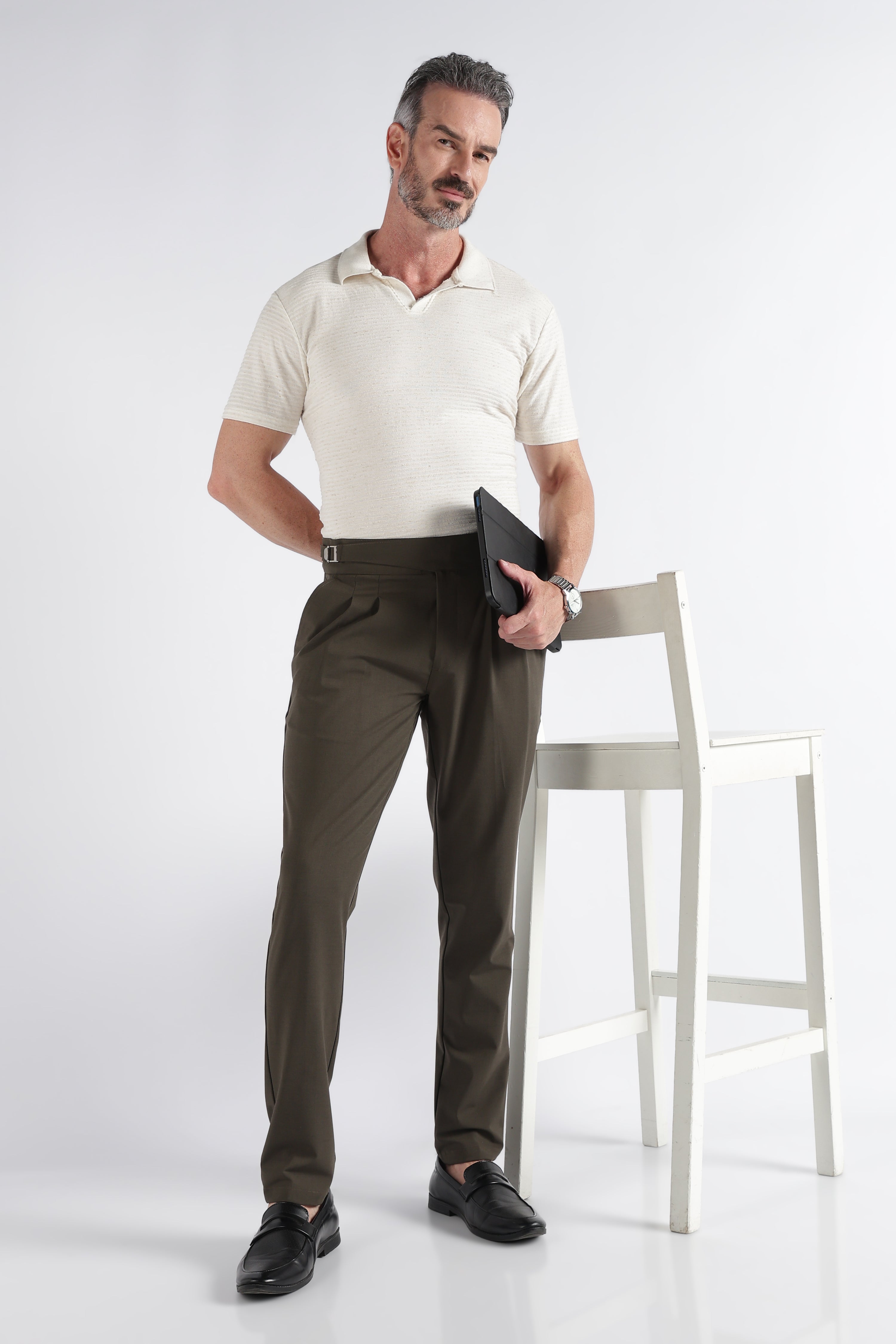 Men Green Classic Gurkha Pant