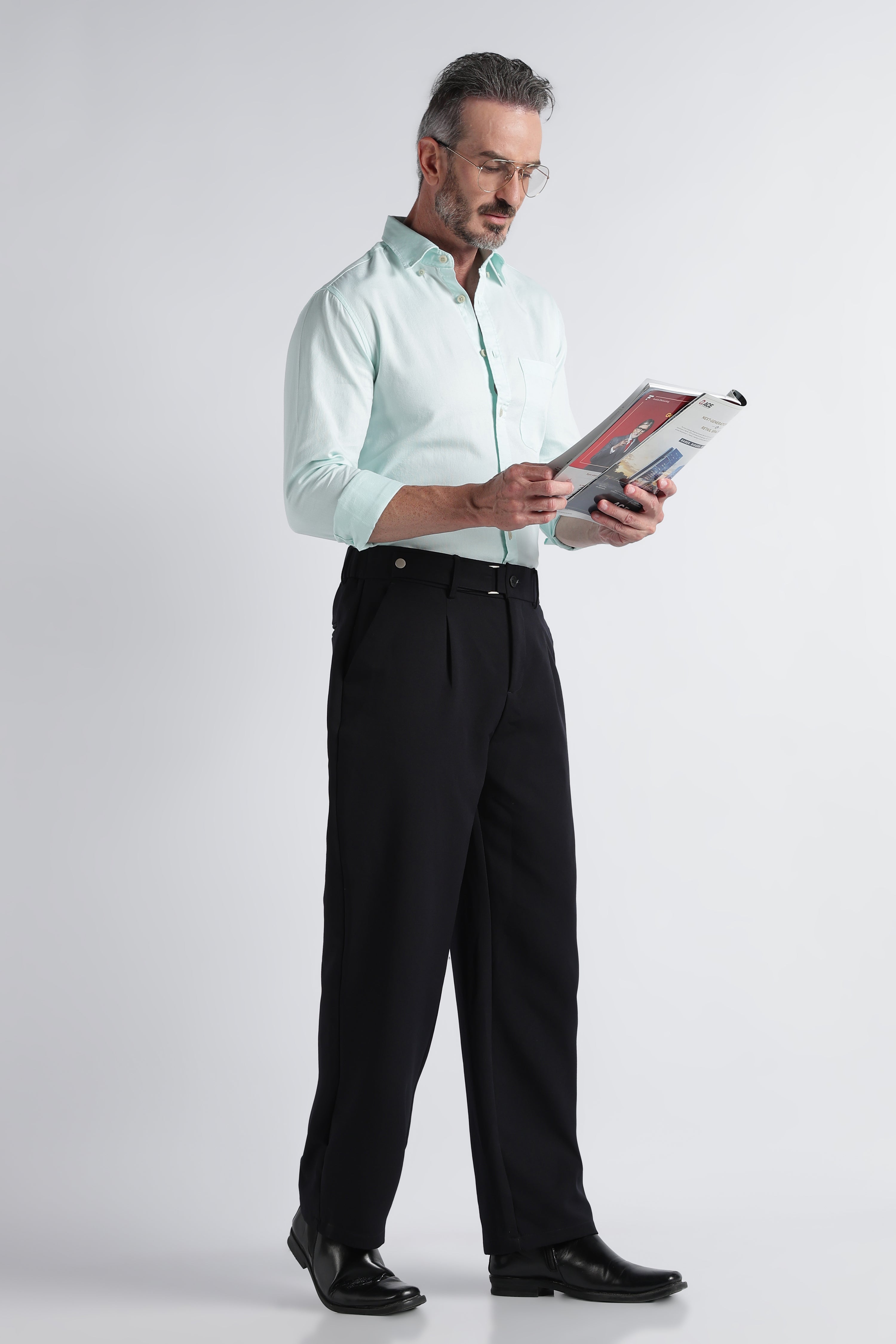 Men Green Solid Casual Shirt